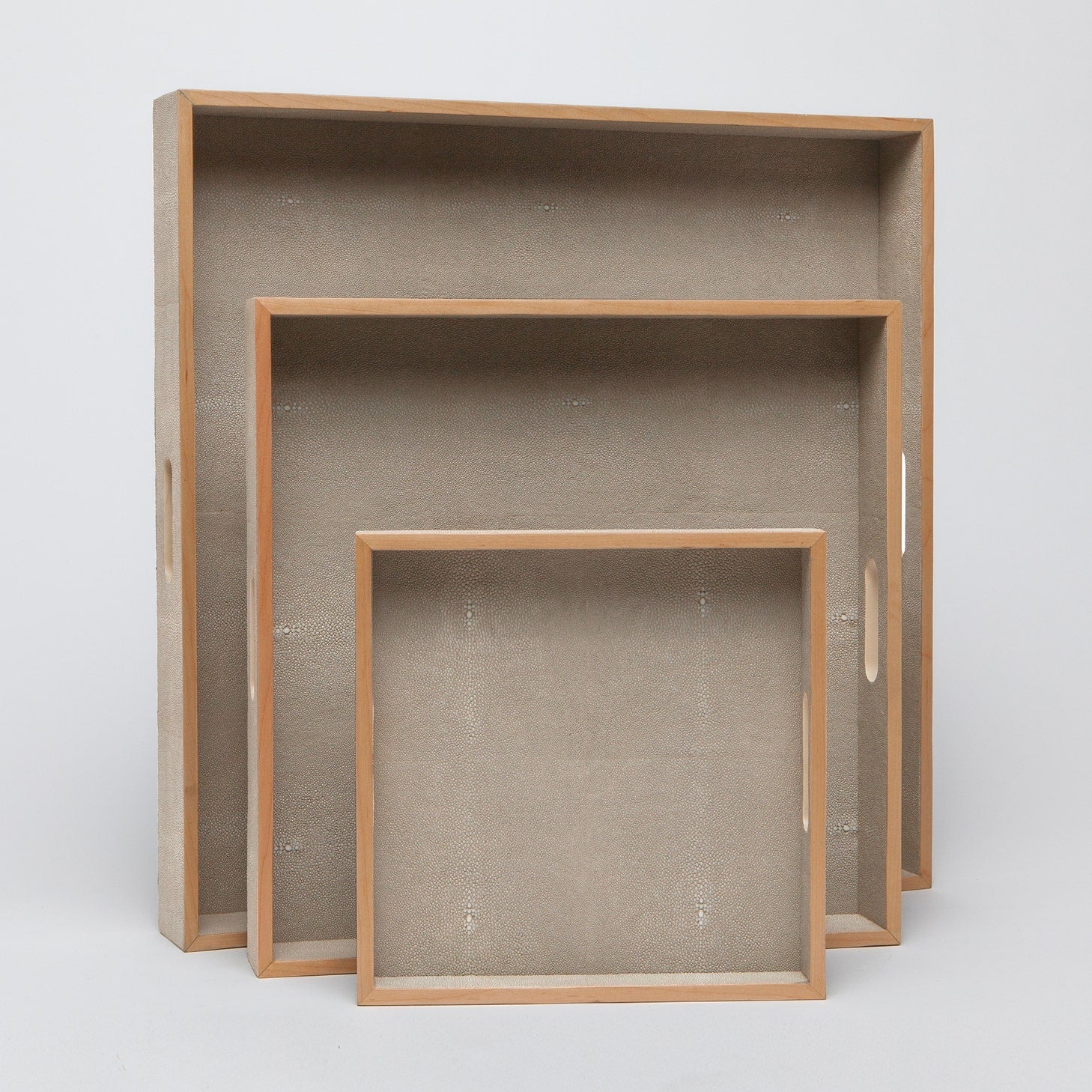 Amina Faux Shagreen Tray - Set of 3 - Image 12