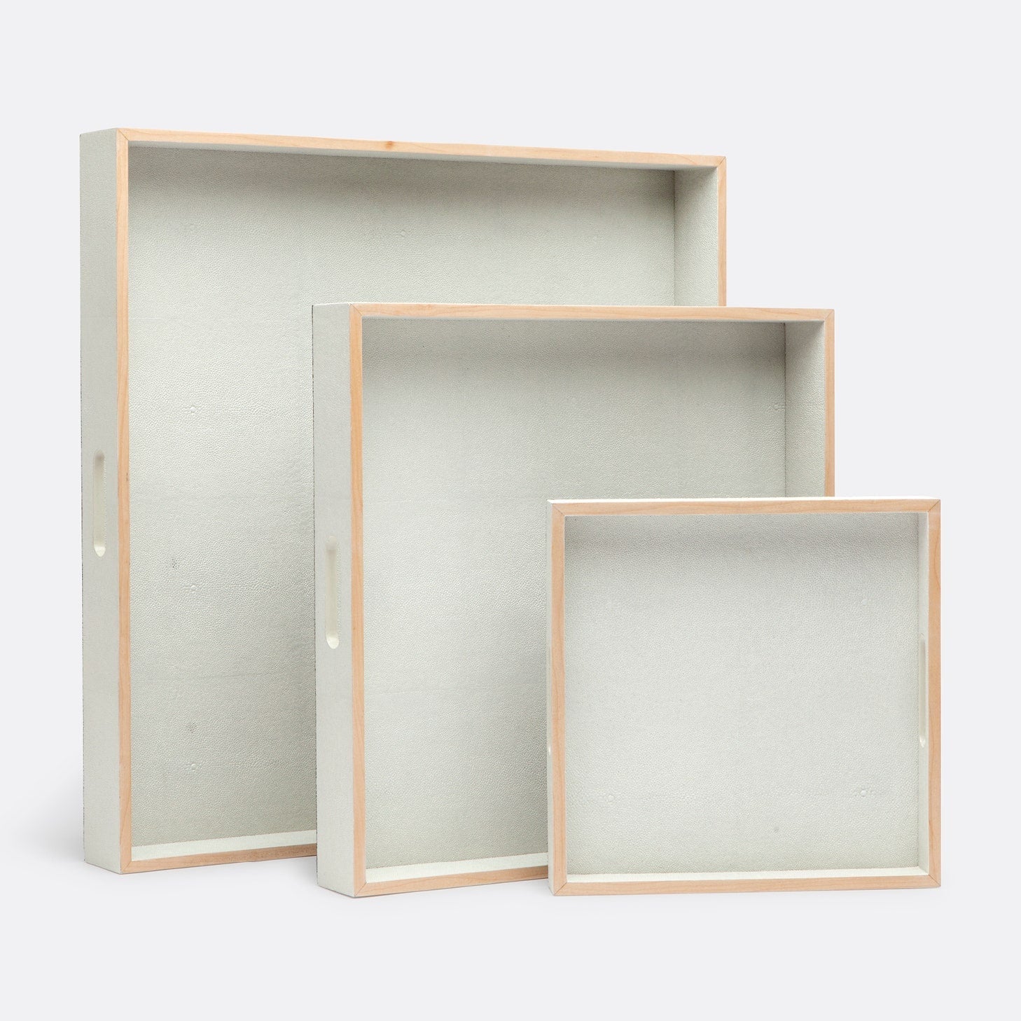 Amina Faux Shagreen Tray - Set of 3 - Image 13