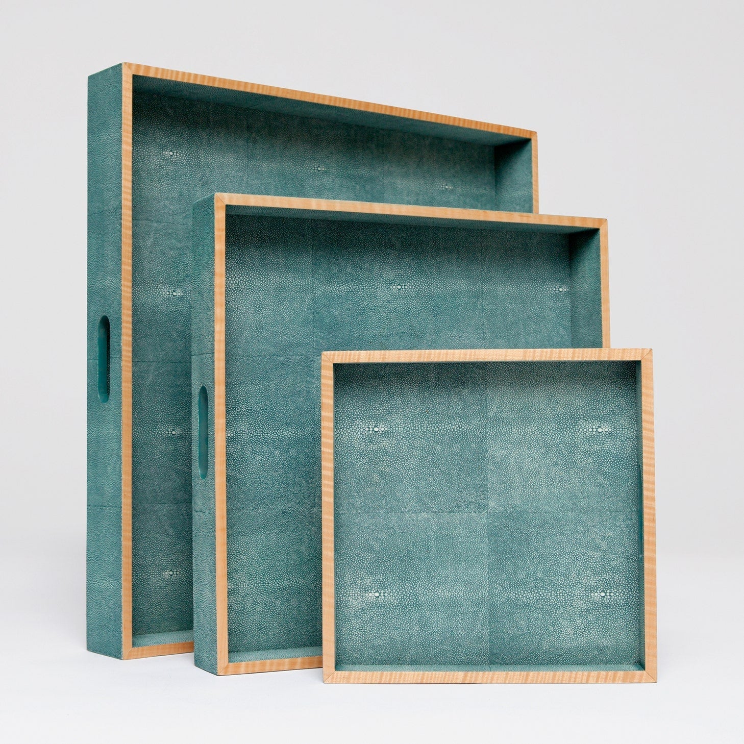 Amina Faux Shagreen Tray - Set of 3 - Image 14