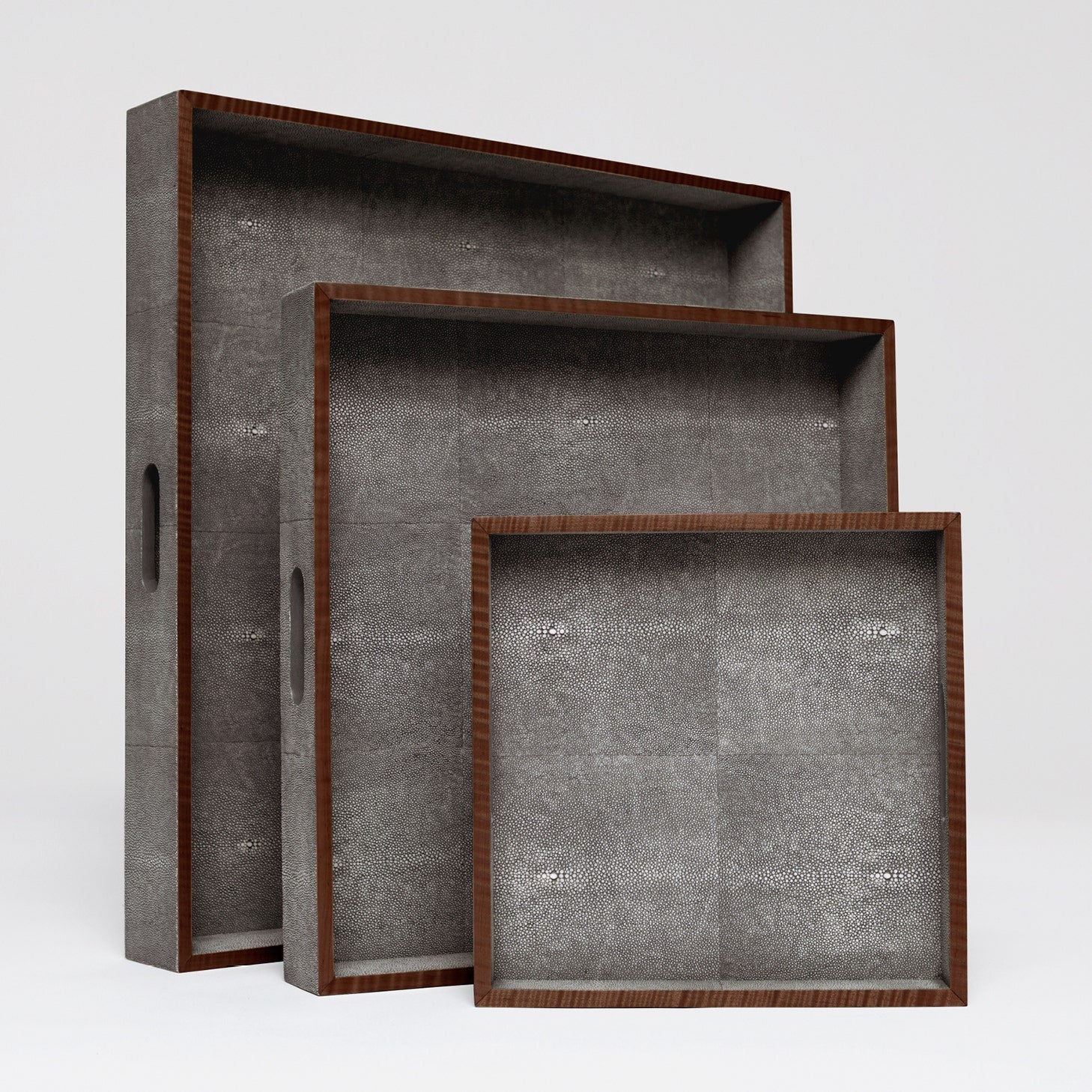 Amina Faux Shagreen Tray - Set of 3 - Image 5