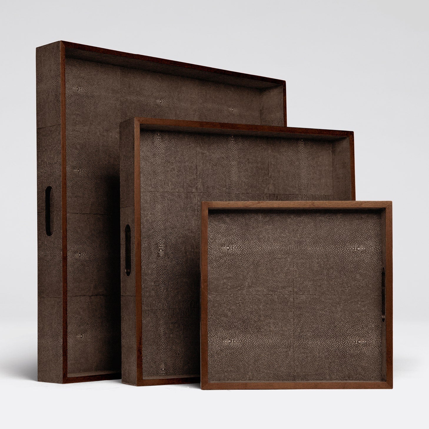 Amina Faux Shagreen Tray - Set of 3 - Image 6