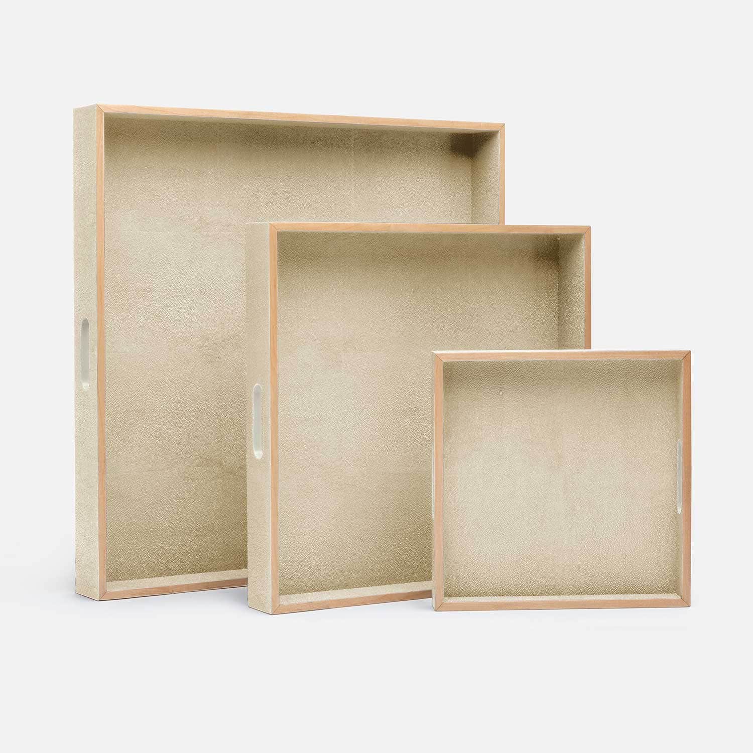 Amina Faux Shagreen Tray - Set of 3 - Image 7