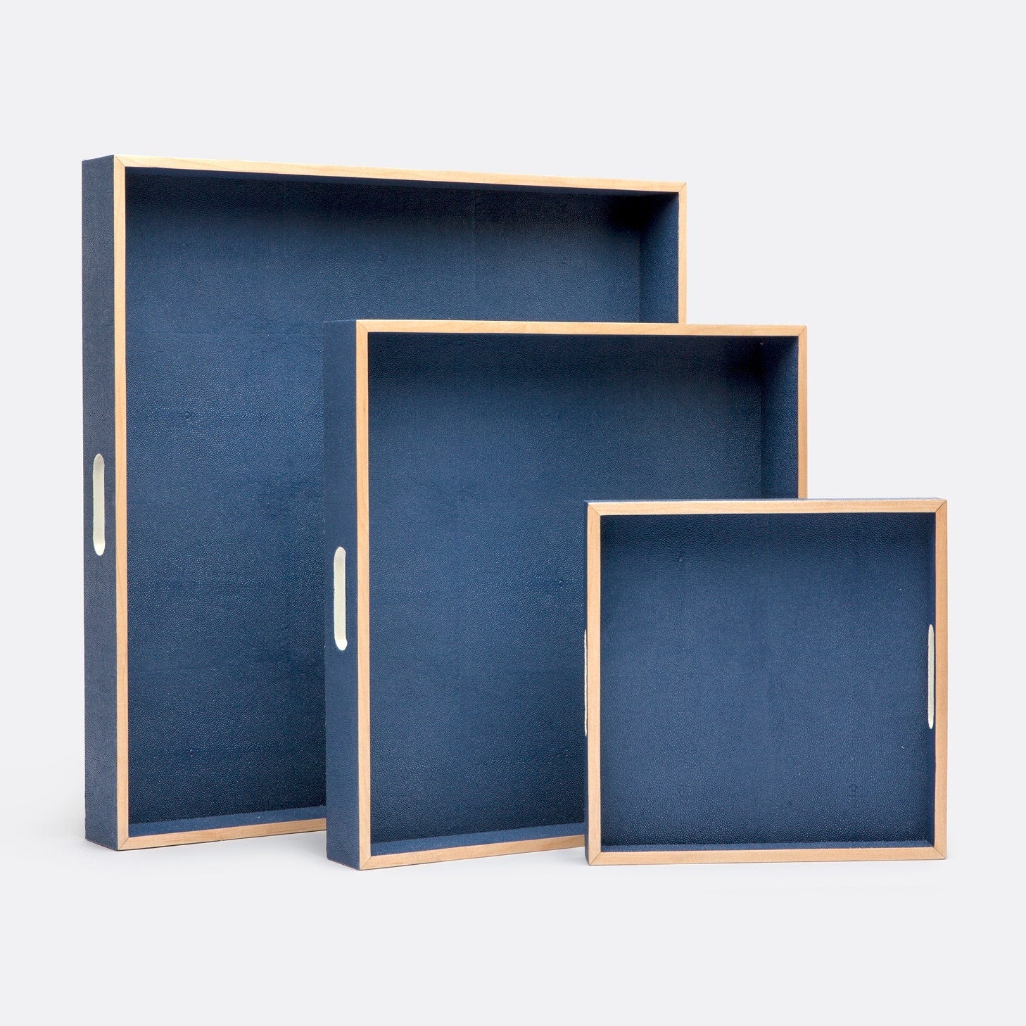 Amina Faux Shagreen Tray - Set of 3 - Image 9