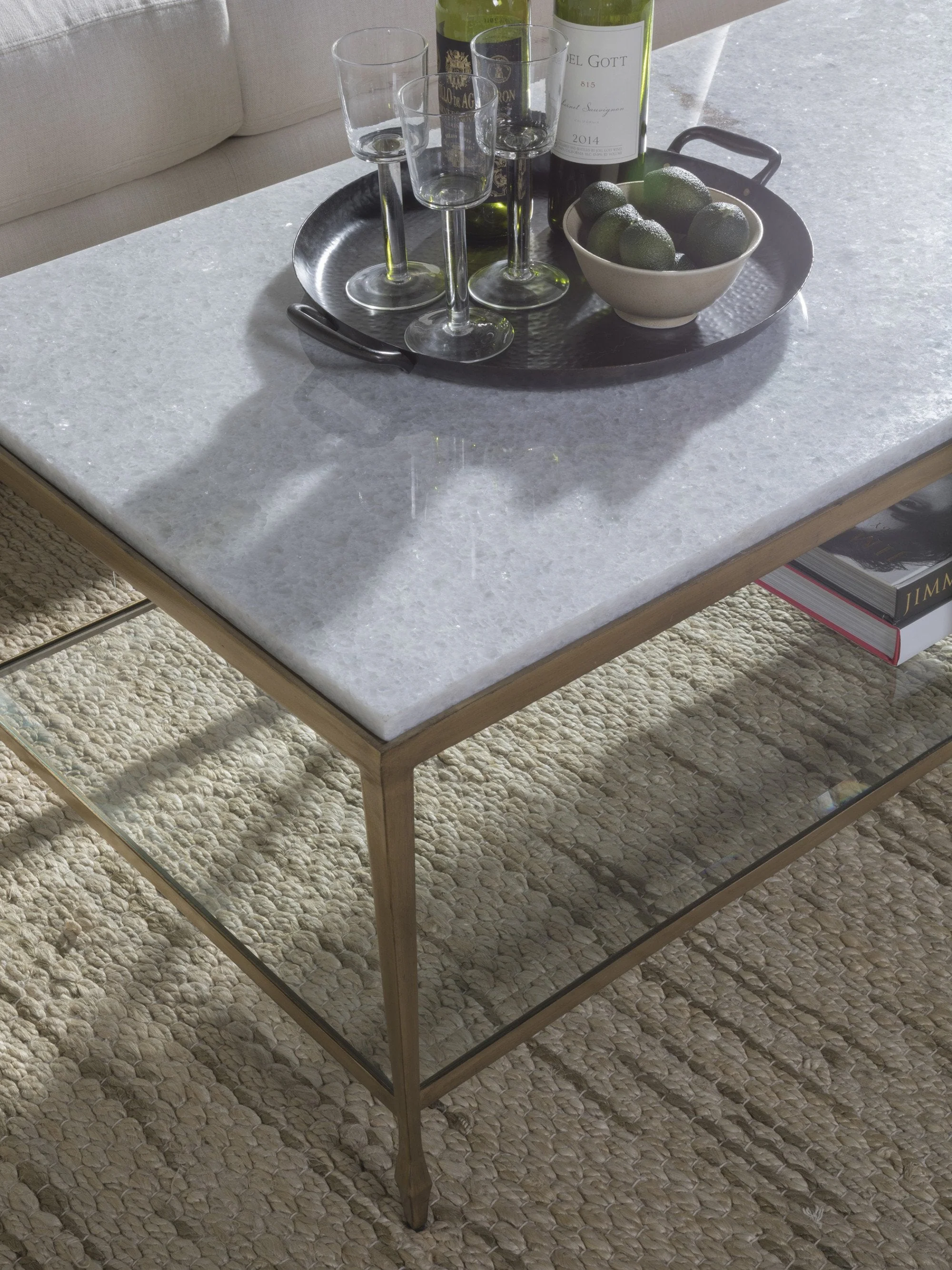 Artistica Home Sashay Gold Rectangular Cocktail Table - Image 3