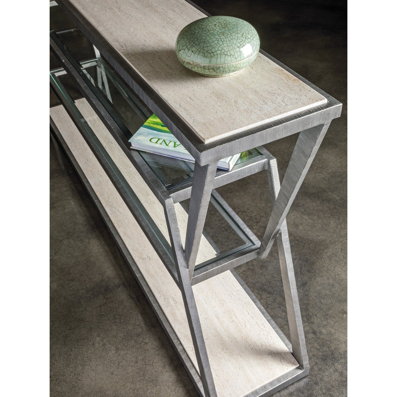 Artistica Home Signature Designs Adamo Silver Gray Console - Image 3