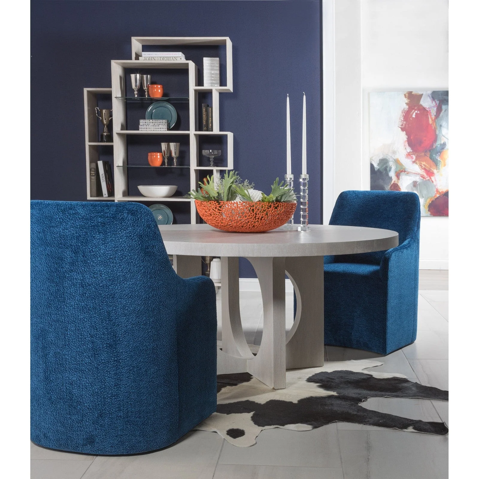 Artistica Home Signature Designs Misty Gray Apostrophe Round Dining Table - Image 3