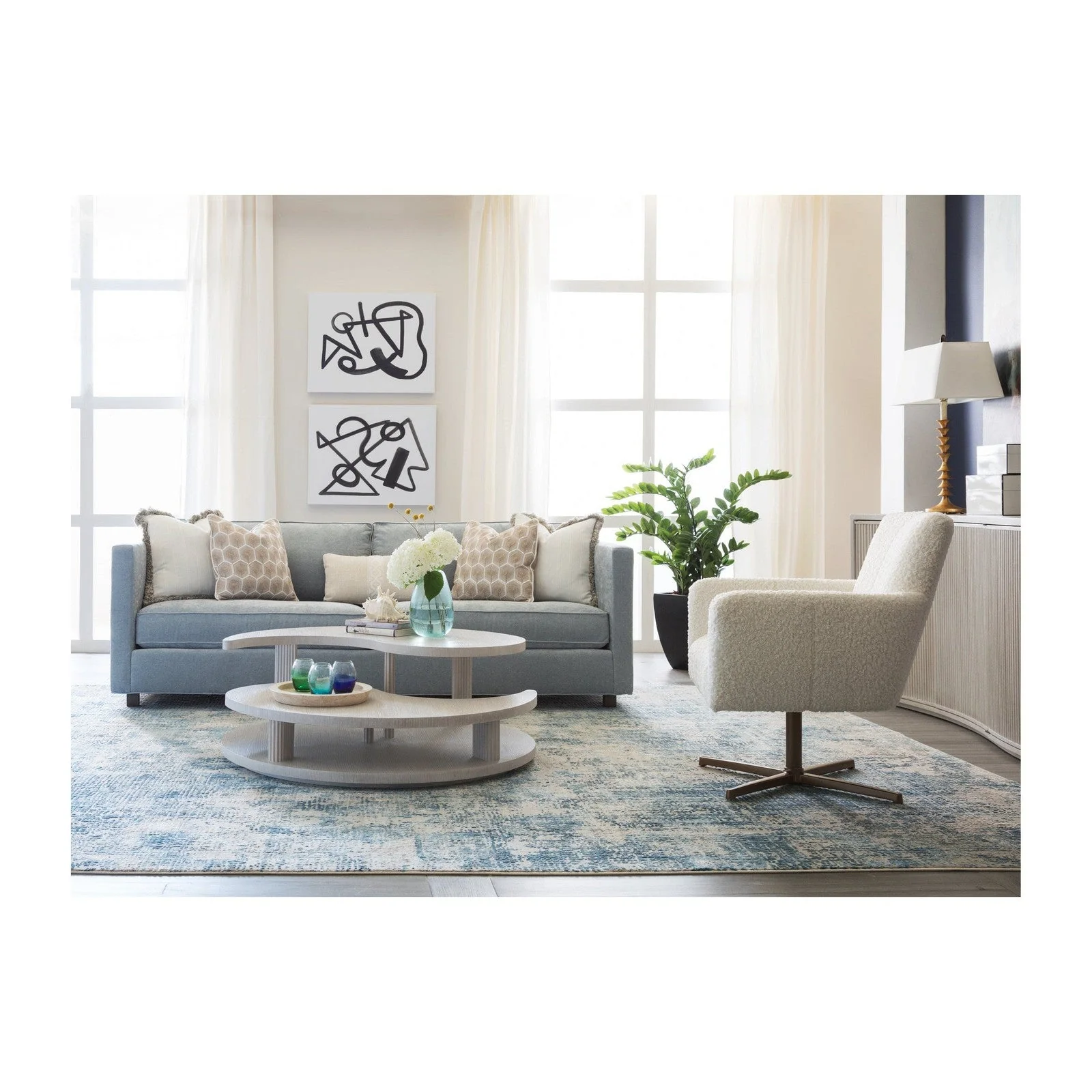 Artistica Home Signature Designs Misty Gray Yin Yang Cocktail Table - Image 2
