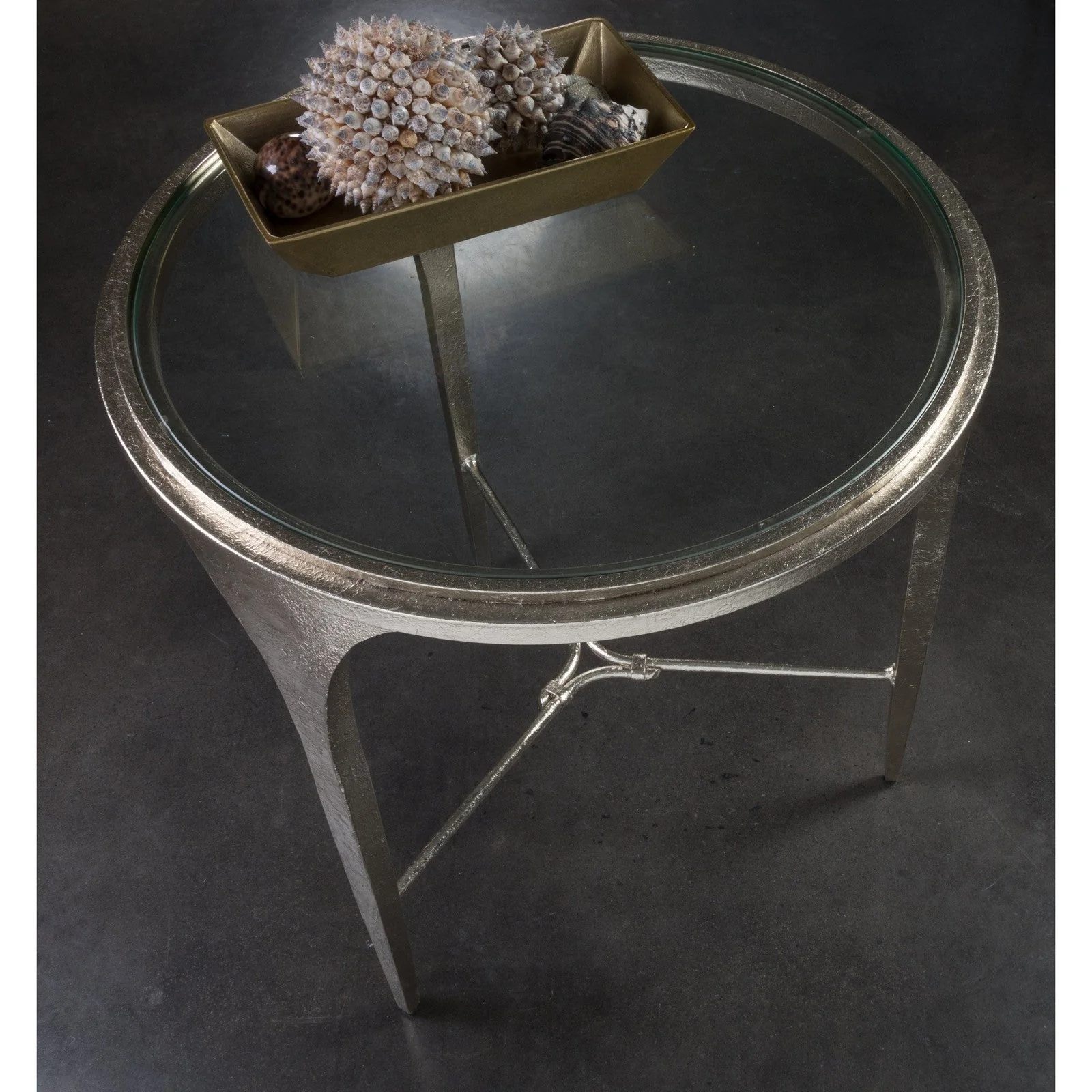 Artistica Home Signature Designs Porto Champagne Round End Table - Image 2