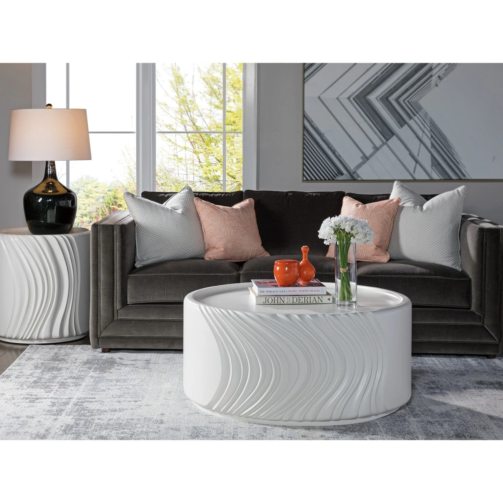 Artistica Home Signature Designs Volante Round Drum End Table - Image 3