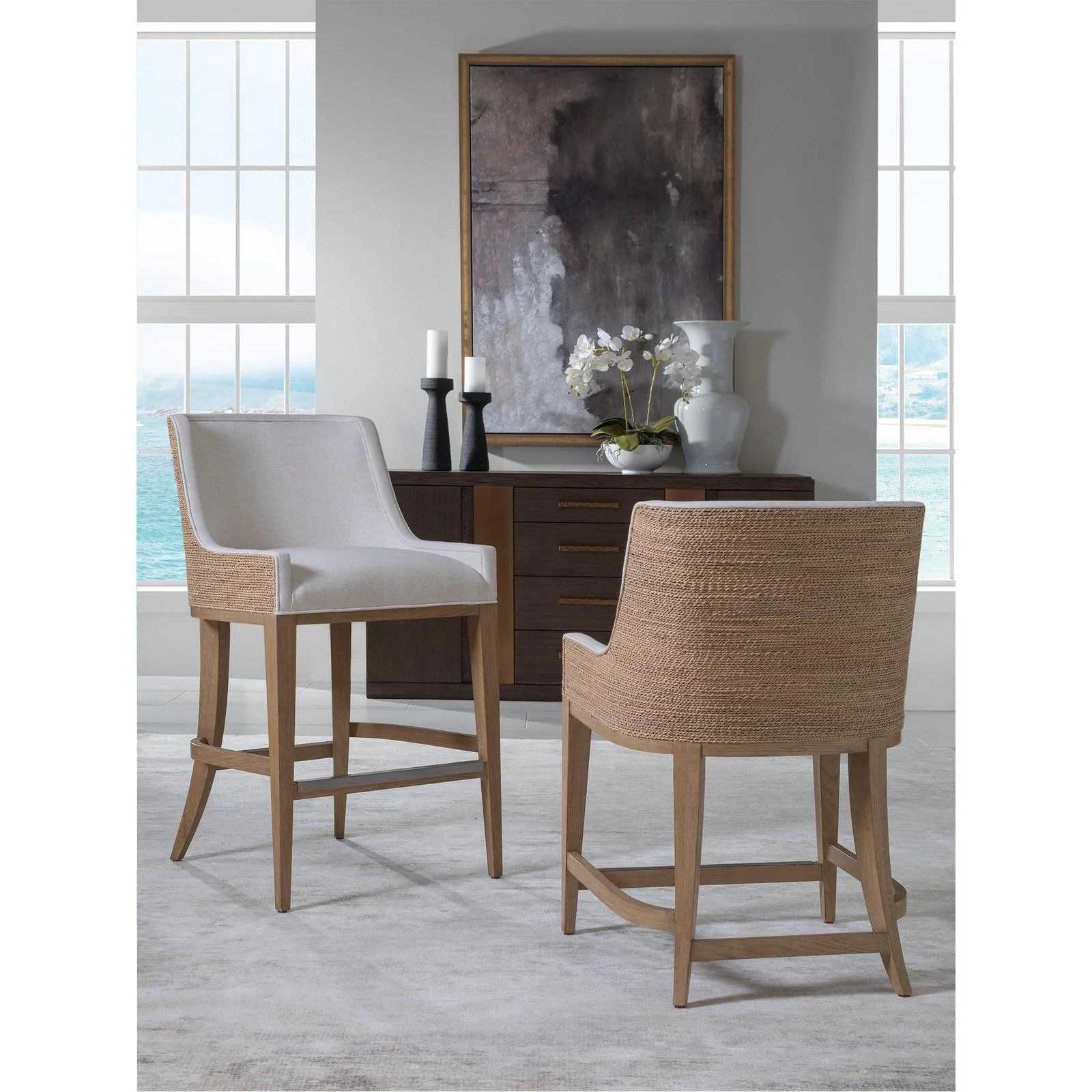 Artistica Home Simpatico Woven Back Counter Stool - Image 3