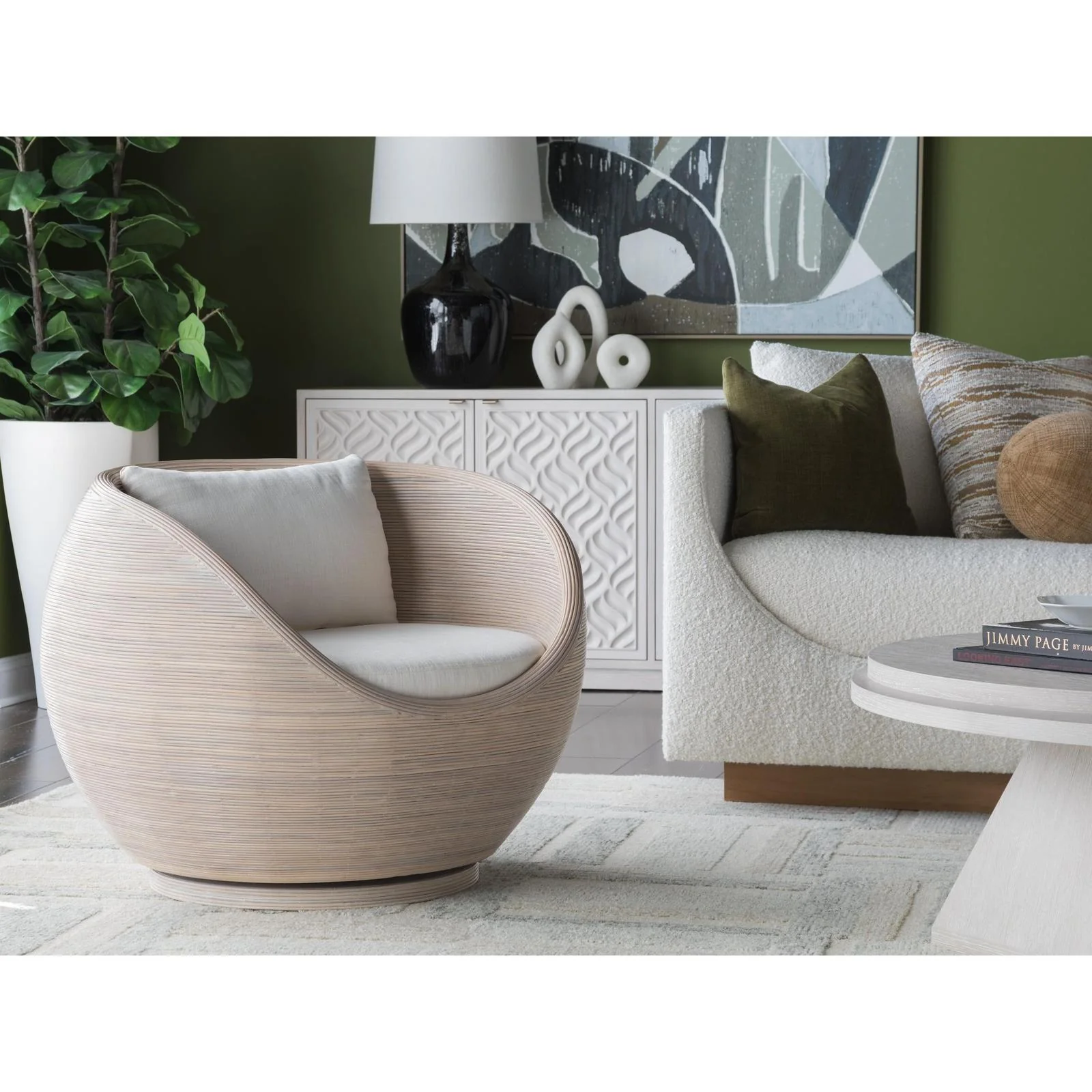 Artistica Home Solimar Rattan Swivel Chair - Image 2