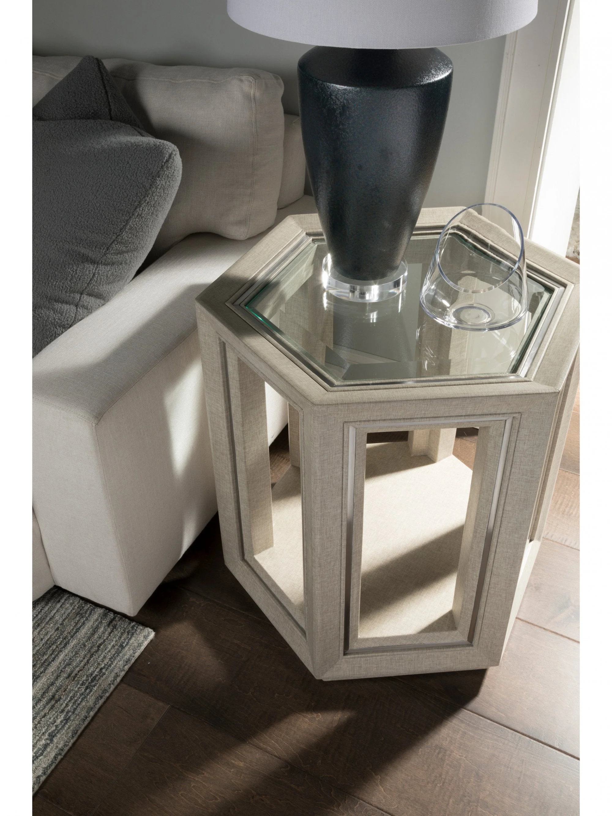 Artistica Home Zeitgeist Linen Hexagonal End Table - Image 3