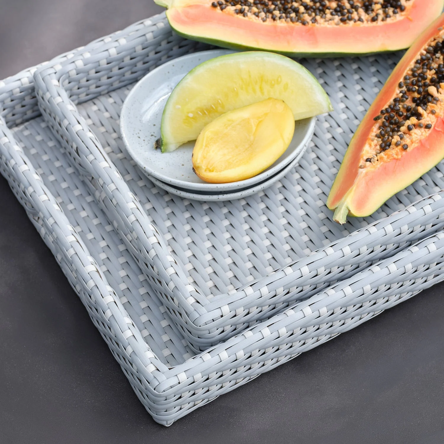 Avanna Faux Wicker Tray - Set of 2 - Image 7