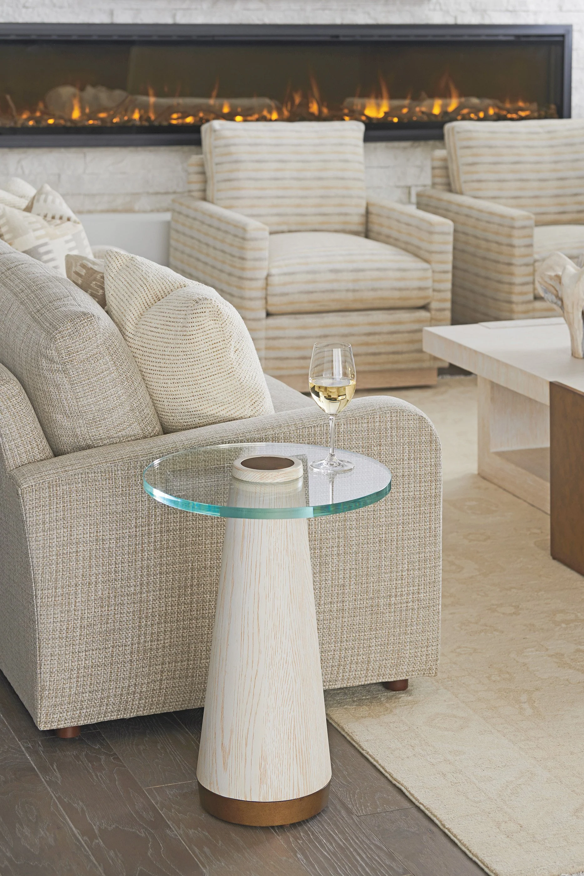Barclay Butera Carmel Castlewood Glass Top Accent Table - Image 2