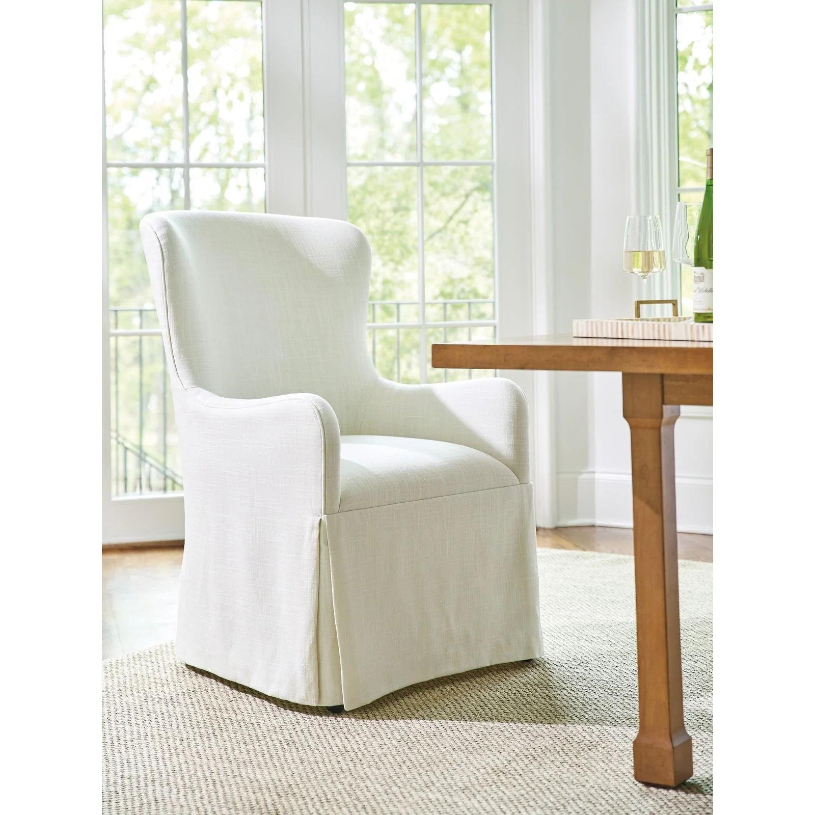 Barclay Butera Laguna Aliso Upholstered Host Chair with Casters - Image 2