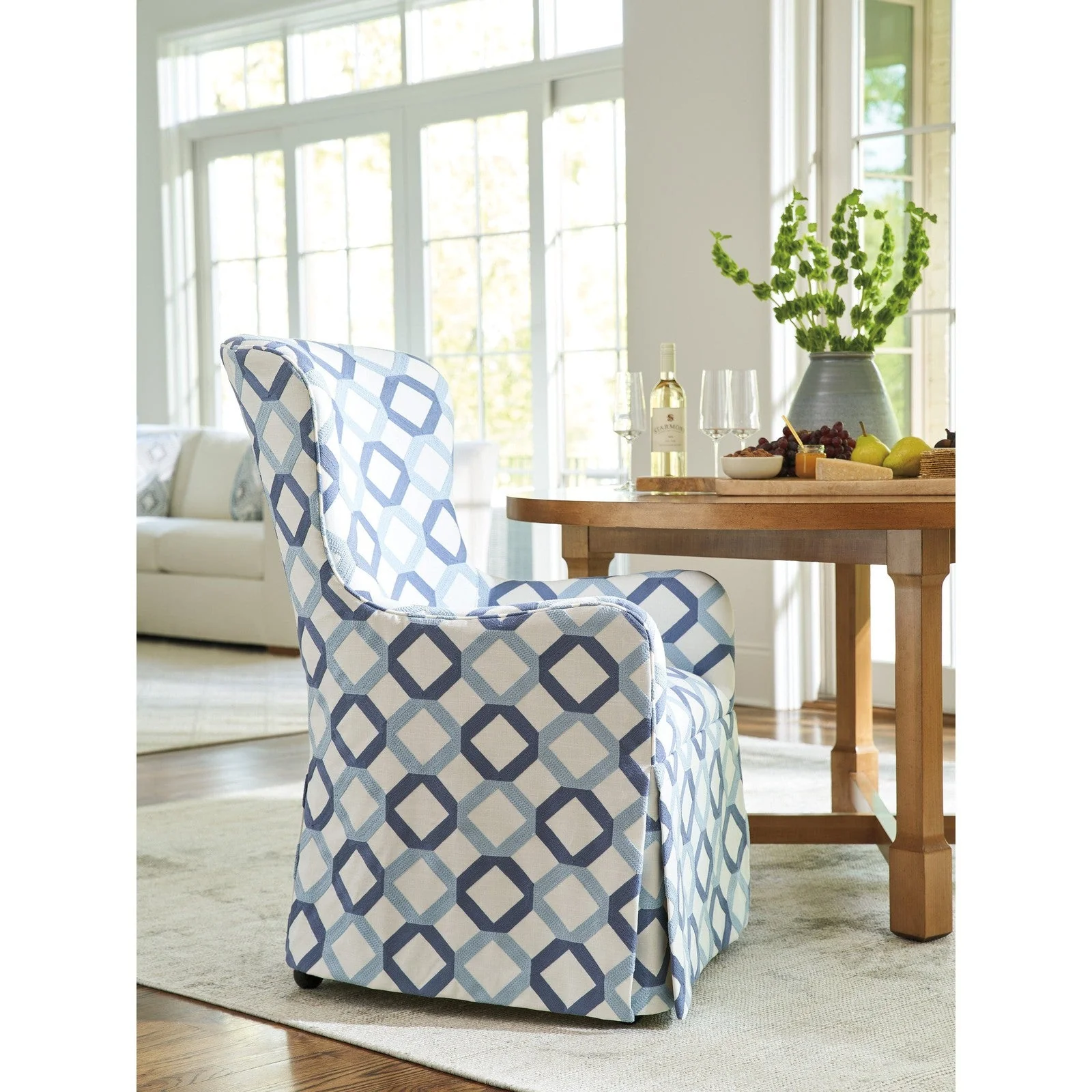 Barclay Butera Laguna Aliso Upholstered Host Chair With Casters - 26 Inch - Image 2