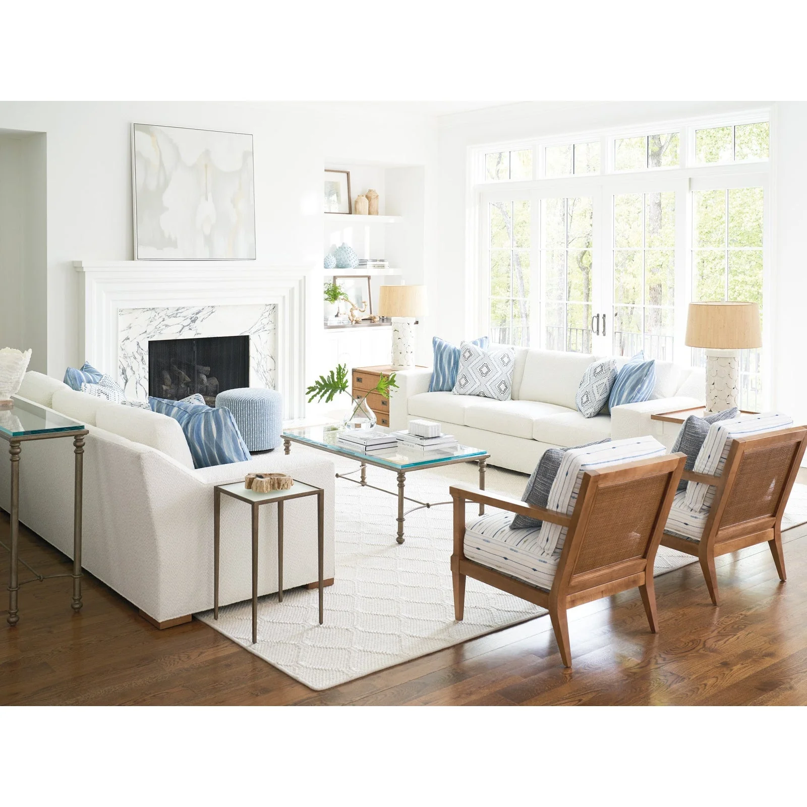 Barclay Butera Laguna Bluff Metal And Glass Cocktail Table - Image 4