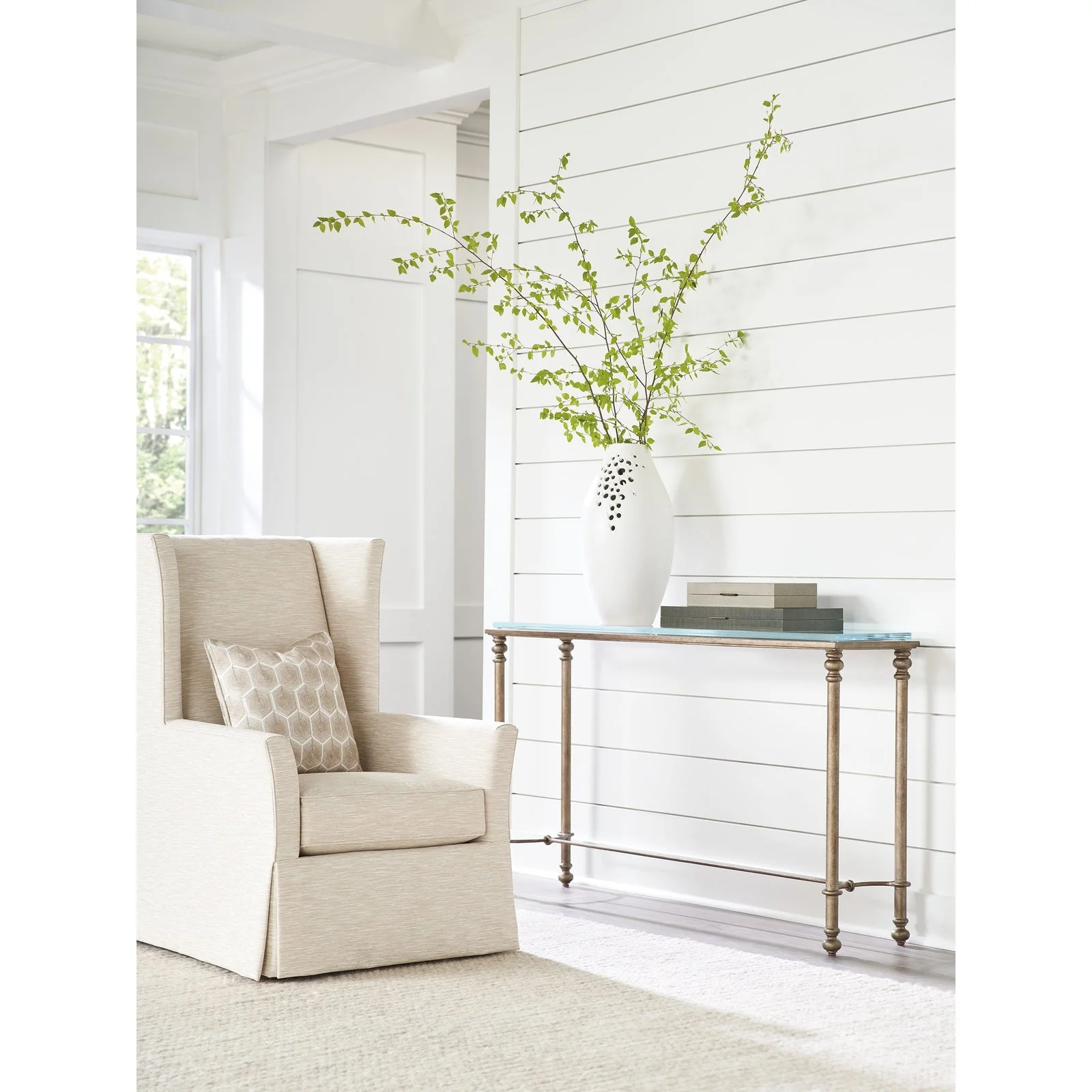 Barclay Butera Laguna Bluff Metal And Glass Console - Image 2