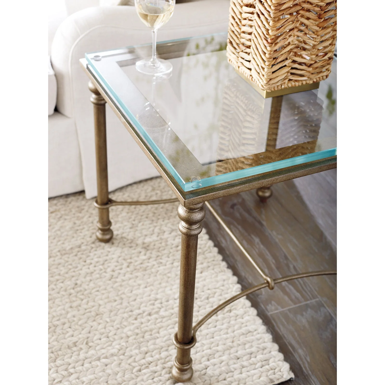 Barclay Butera Laguna Bluff Metal And Glass End Table - Image 3