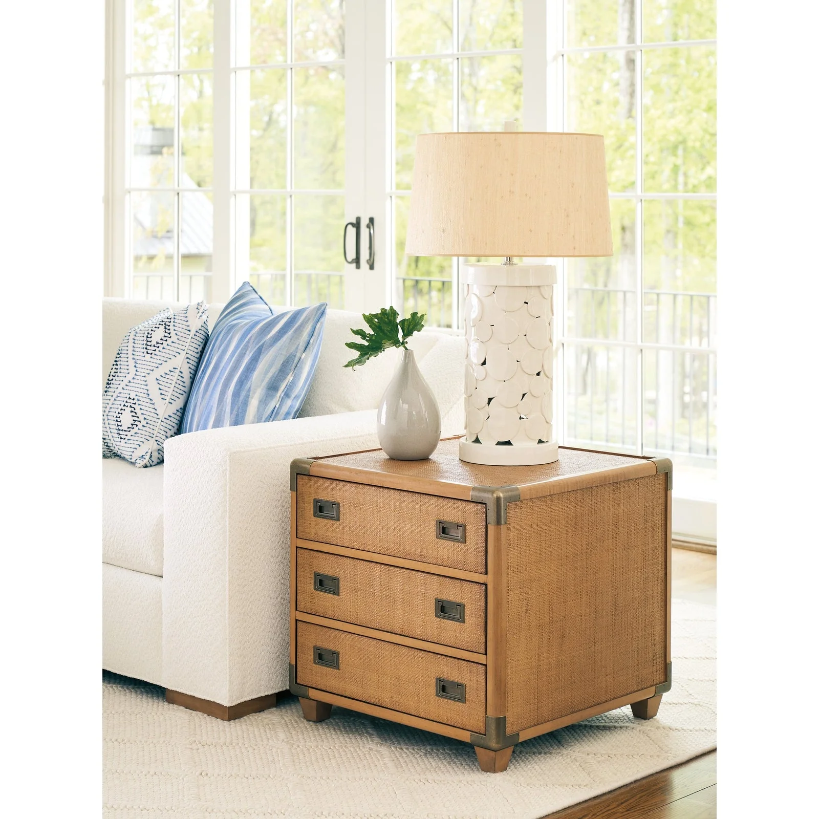 Barclay Butera Laguna Sapphire Woven Trunk End Table - Image 2