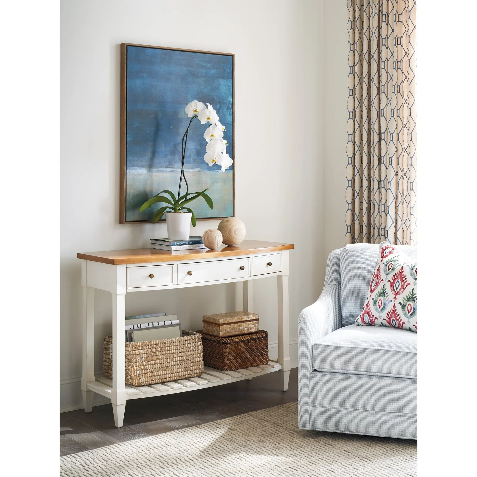 Barclay Butera Laguna Temple Bowfront Console Table - Image 5