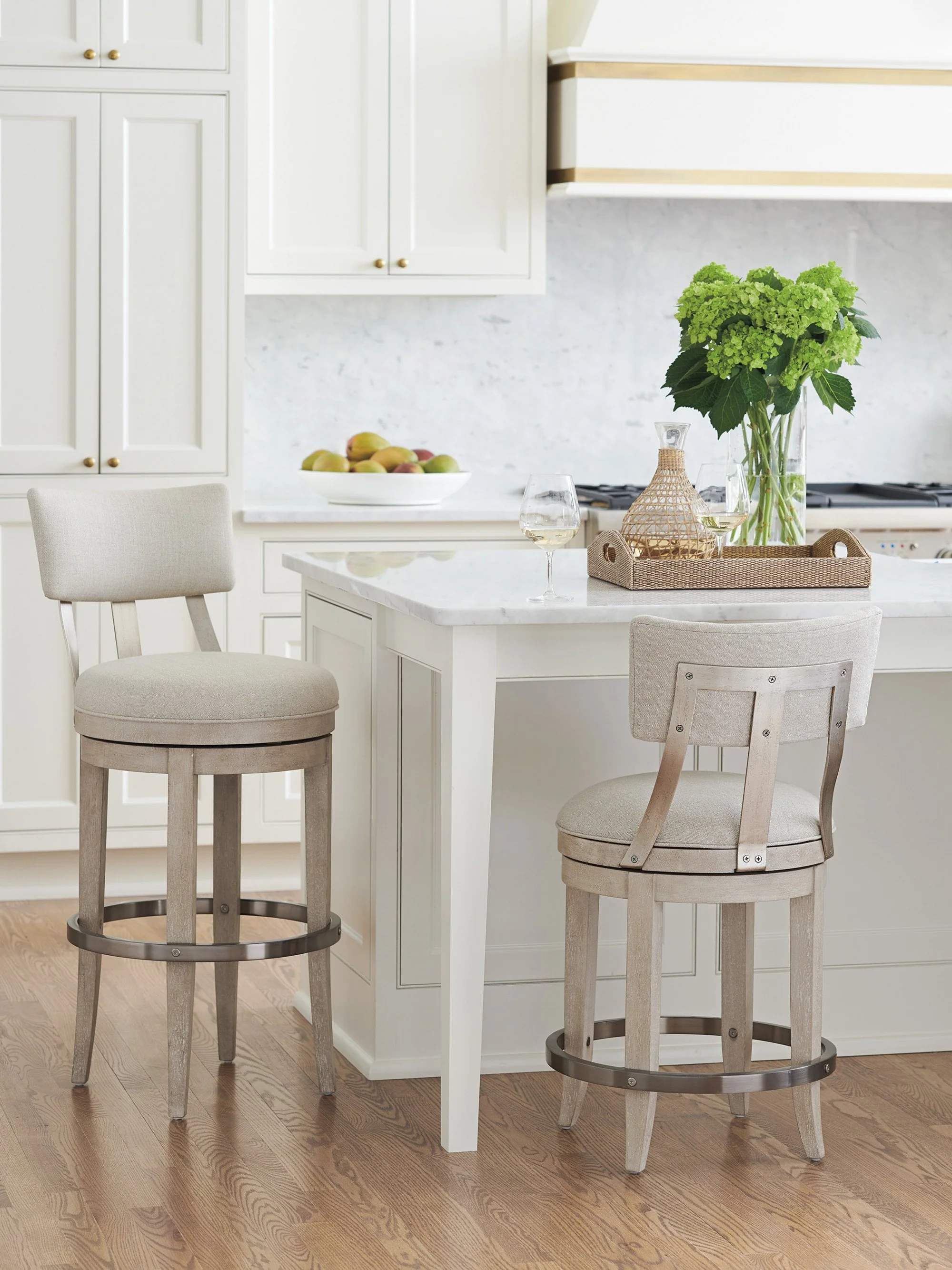 Barclay Butera Malibu Cliffside Swivel Upholstered Bar Stool Customizable - Image 2