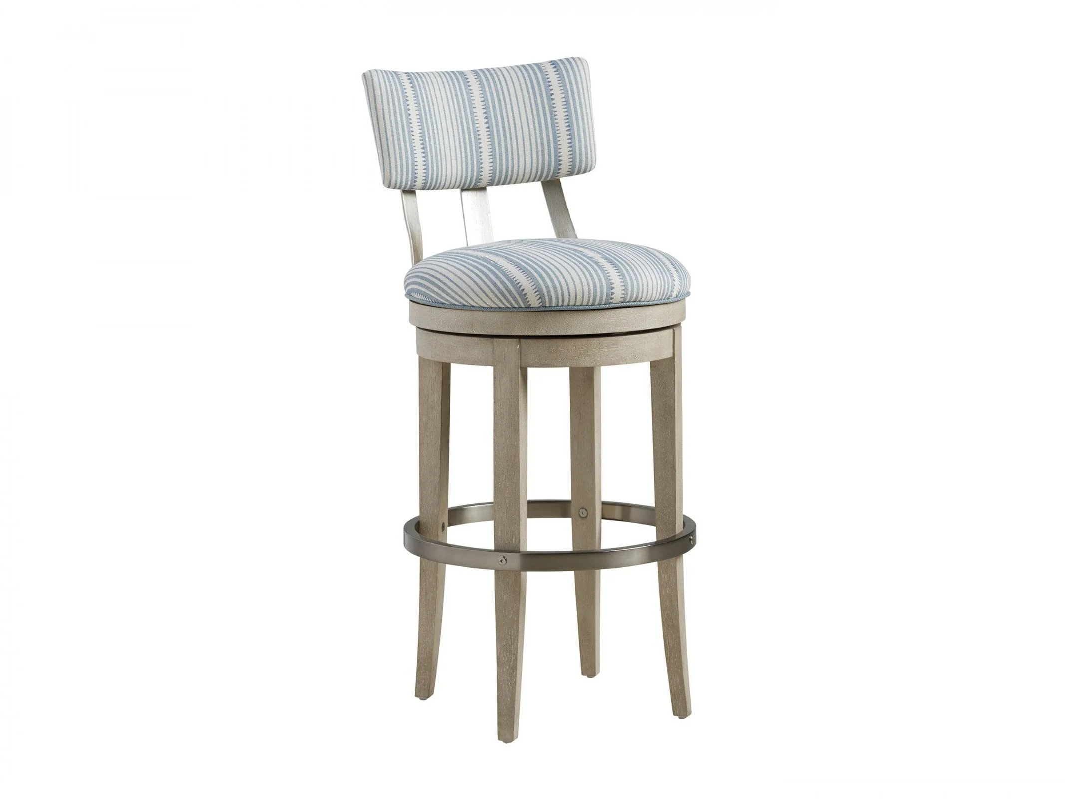 Barclay Butera Malibu Cliffside Swivel Upholstered Bar Stool As Shown - Image 4