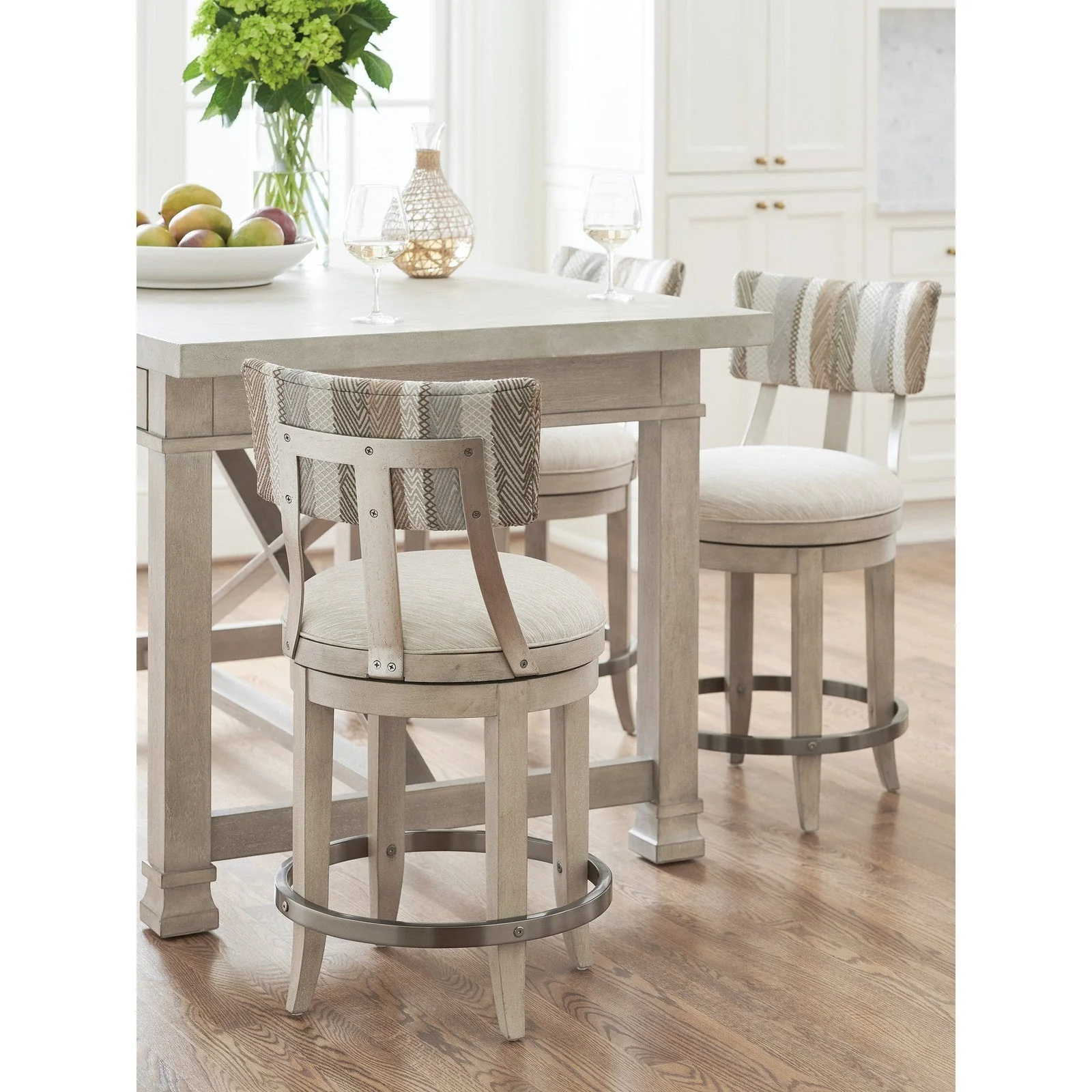Barclay Butera Malibu Cliffside Swivel Upholstered Counter Stool - 19.5 Inch - Image 2
