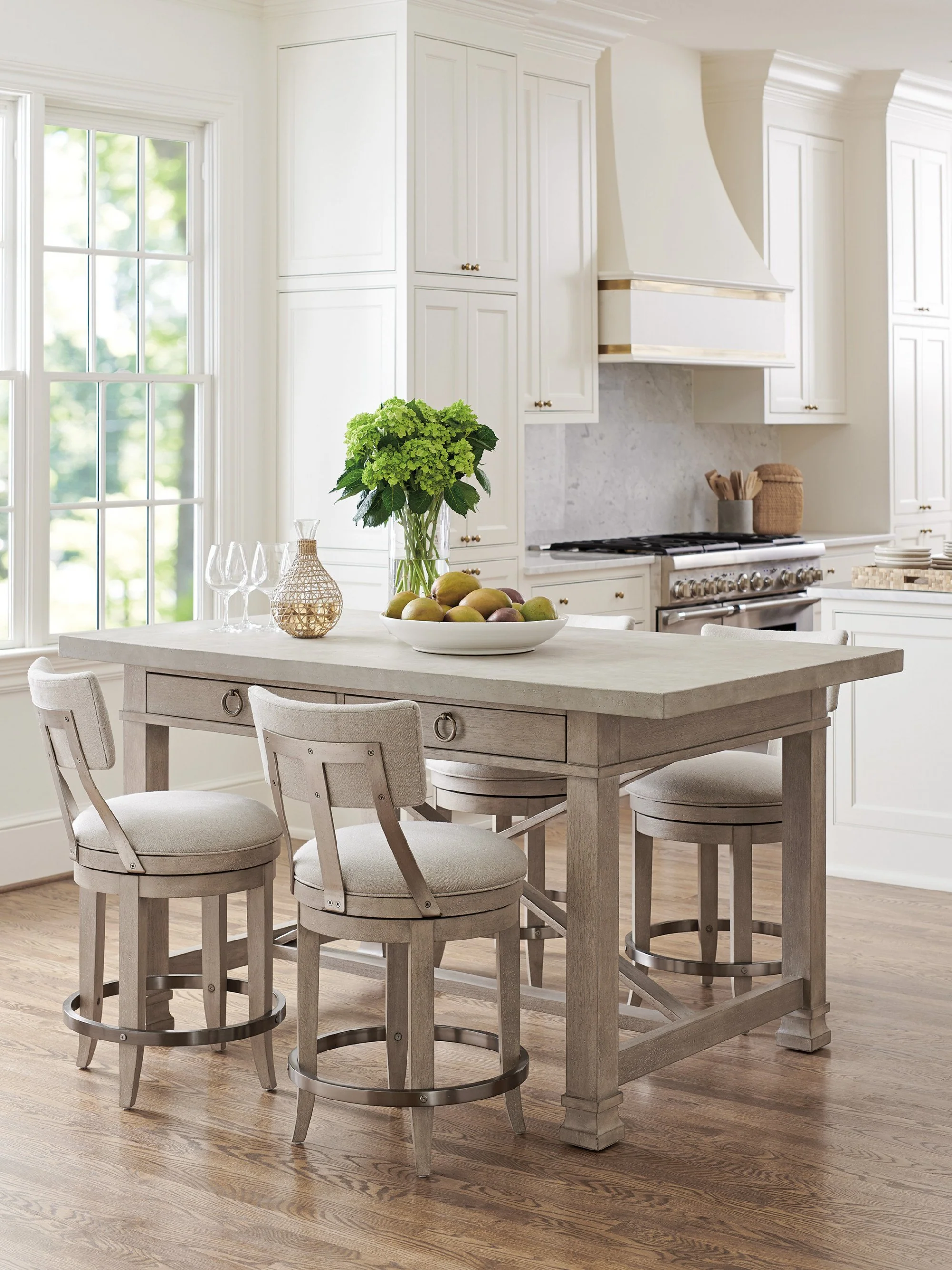 Barclay Butera Malibu Cliffside Swivel Upholstered Counter Stool Customizable - Image 4