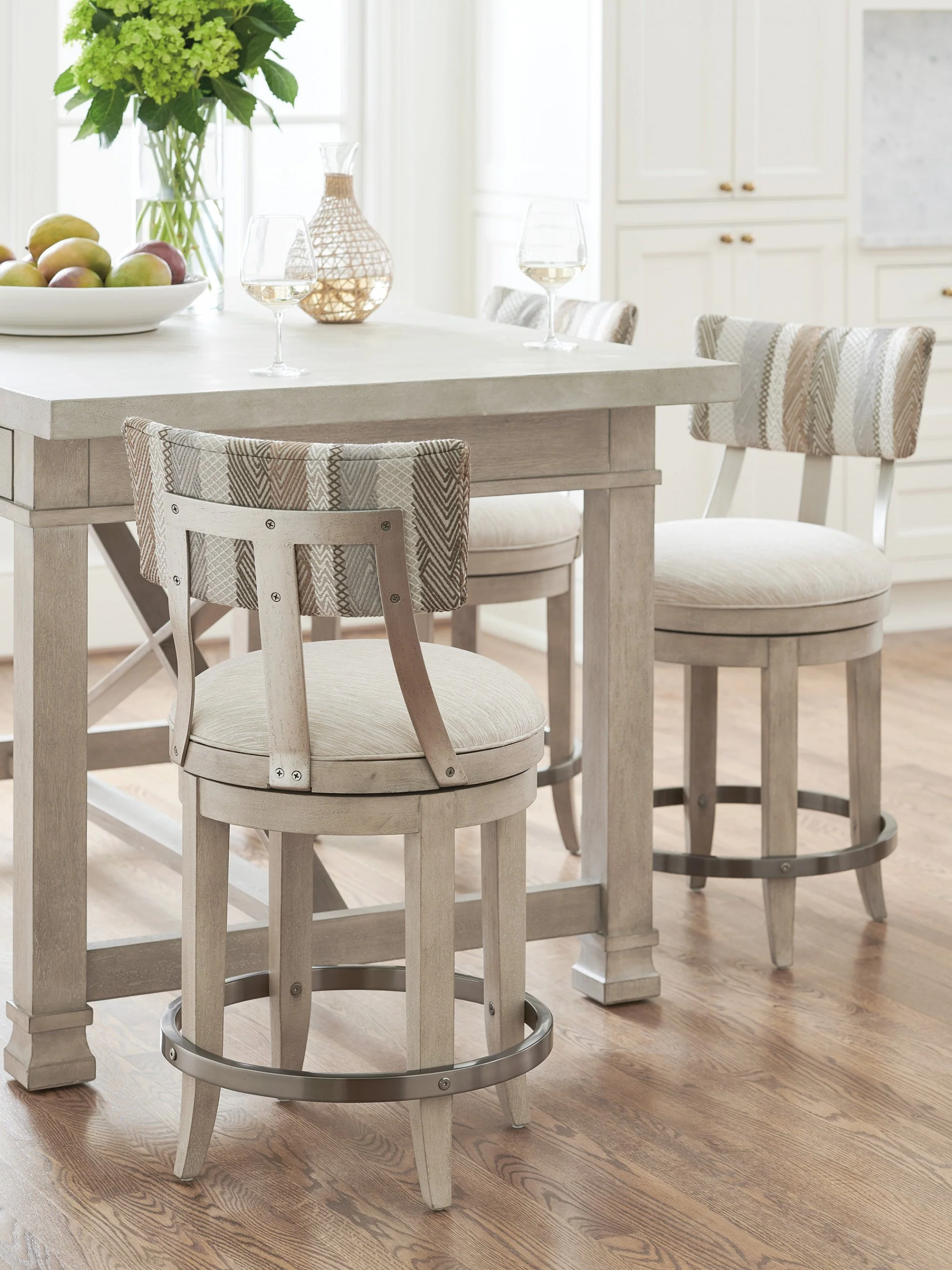 Barclay Butera Malibu Cliffside Swivel Upholstered Counter Stool As Shown - Image 6