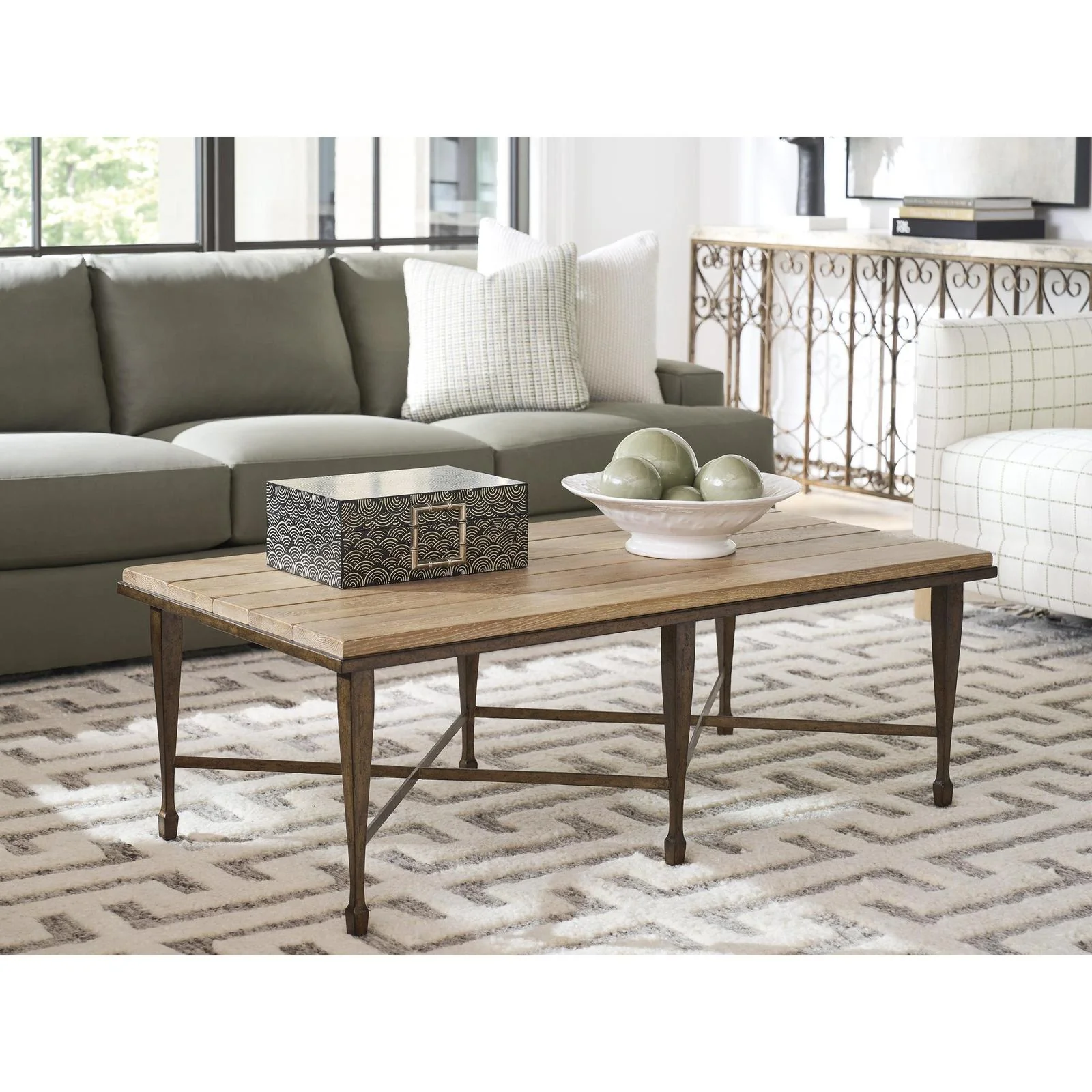Barclay Butera Montecito Catalonia Rectangular Metal Cocktail Table - Image 2