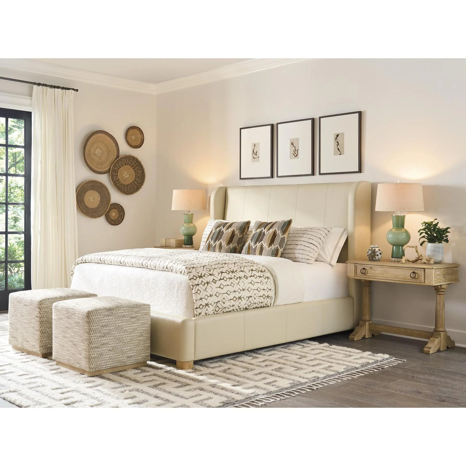 Barclay Butera Montecito Summerland Leather Bed - Image 3