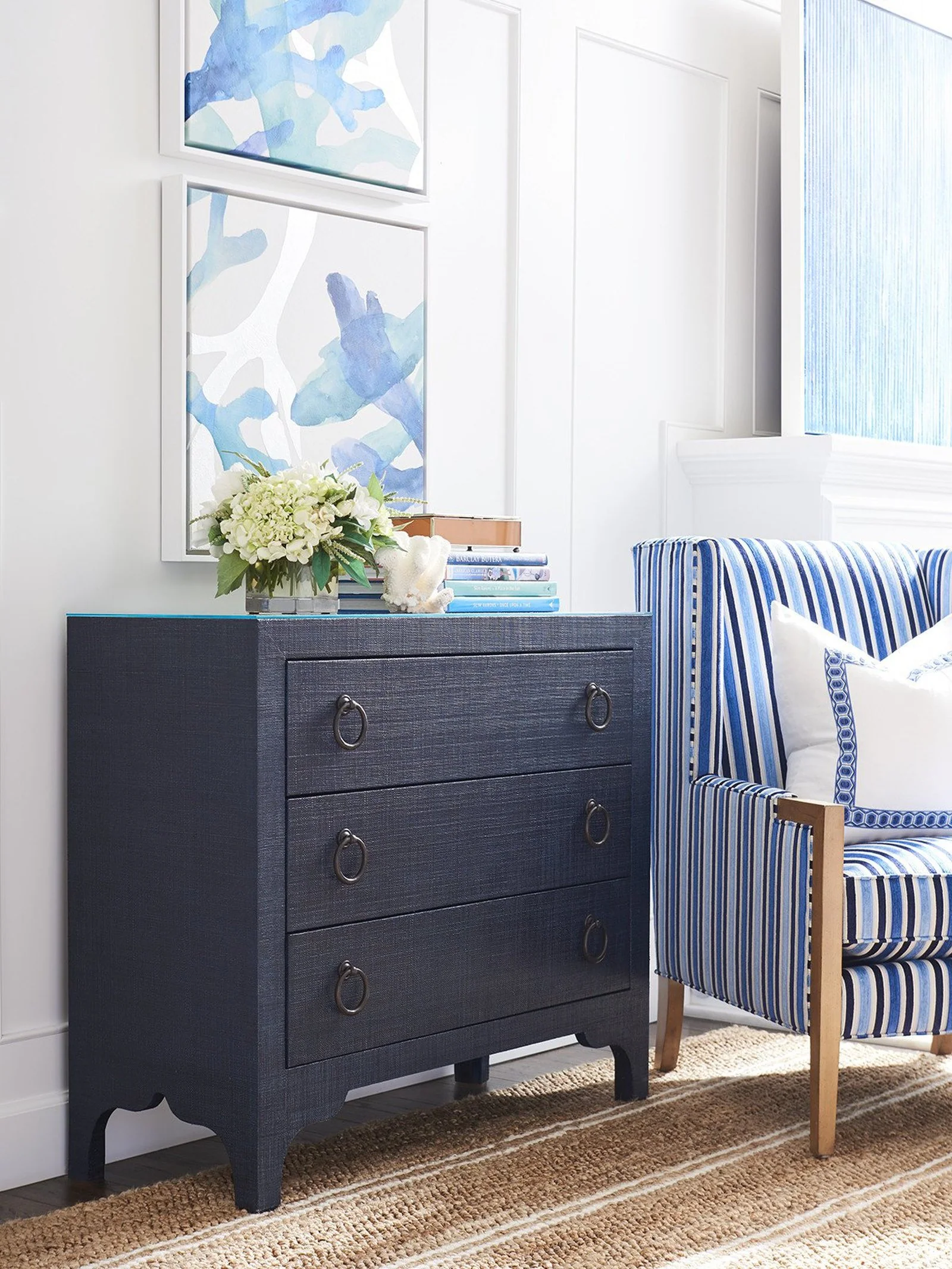 Barclay Butera Newport Balboa Island Raffia Hall Chest - Image 5