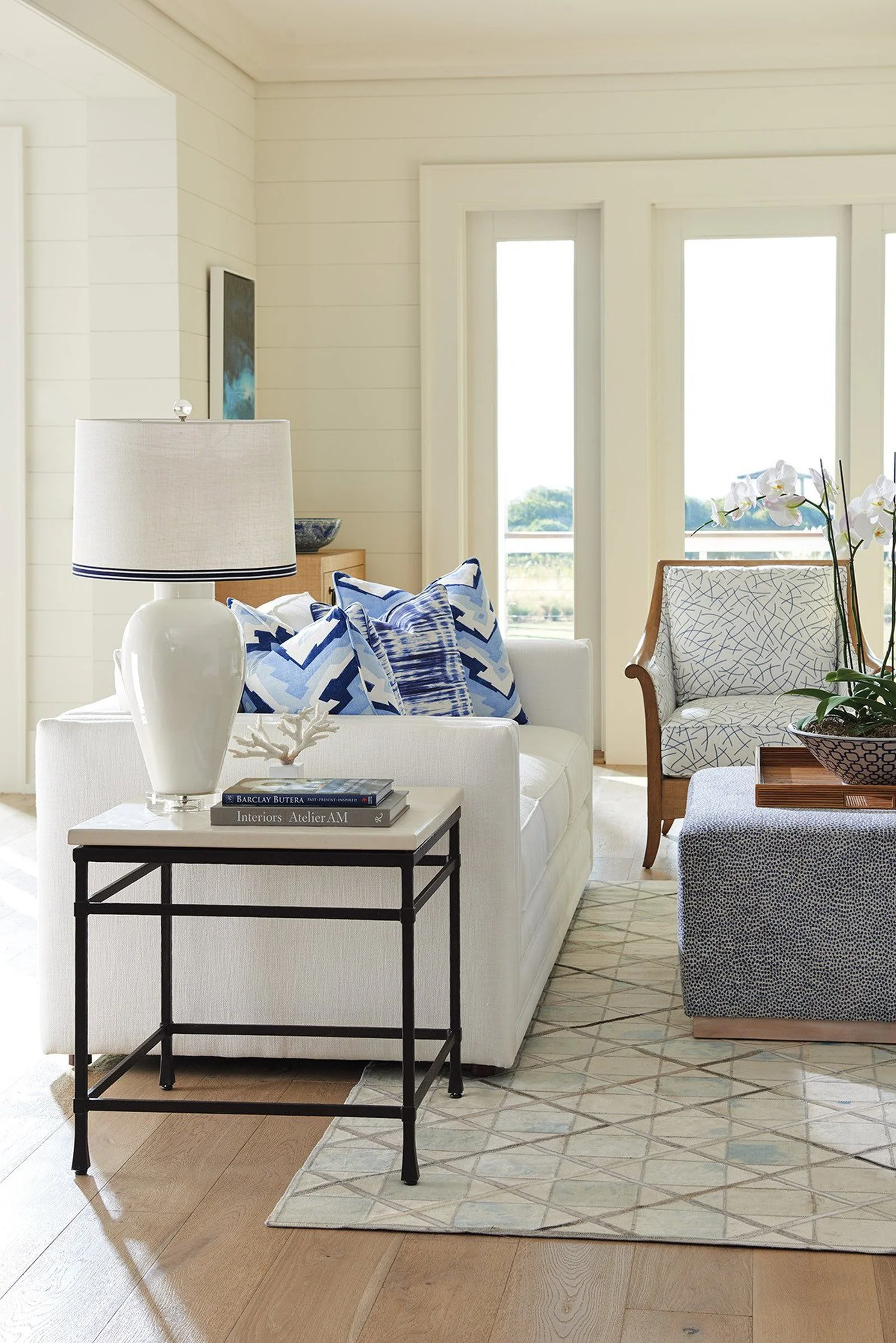 Barclay Butera Newport Breakwater Metal And Stone Lamp Table - Image 2