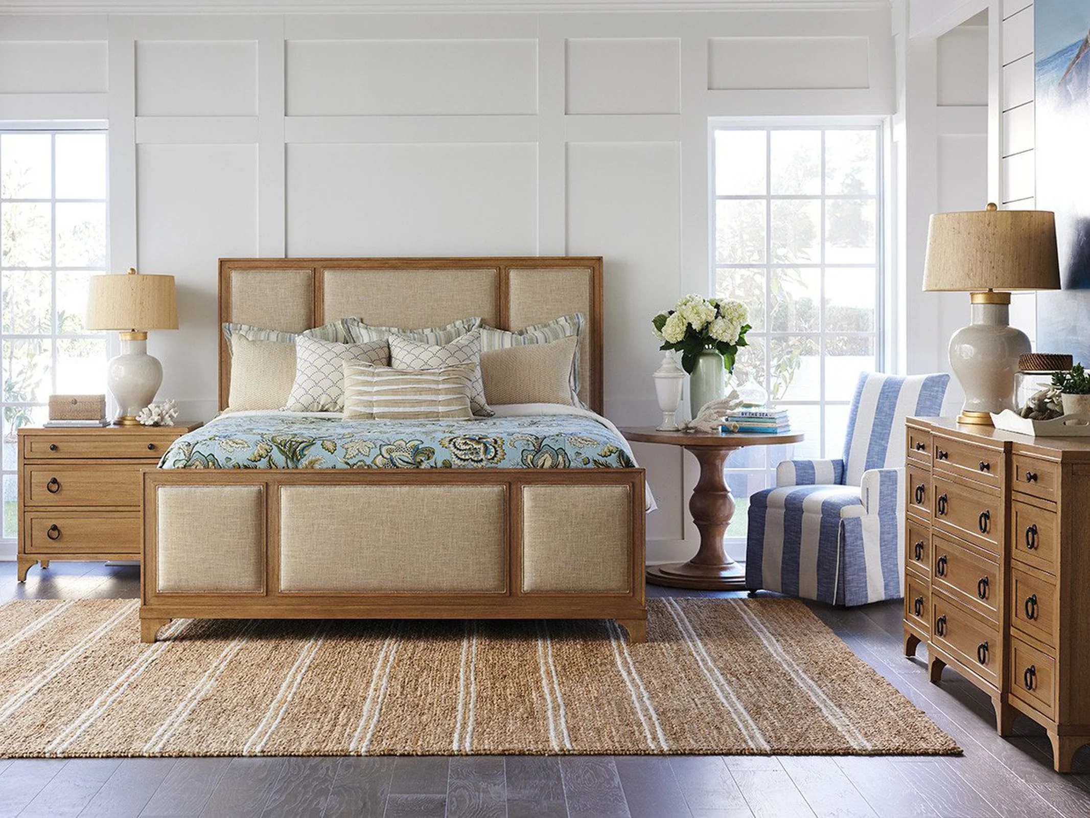 Barclay Butera Newport Crystal Cove Upholstered Panel Bed - Image 5