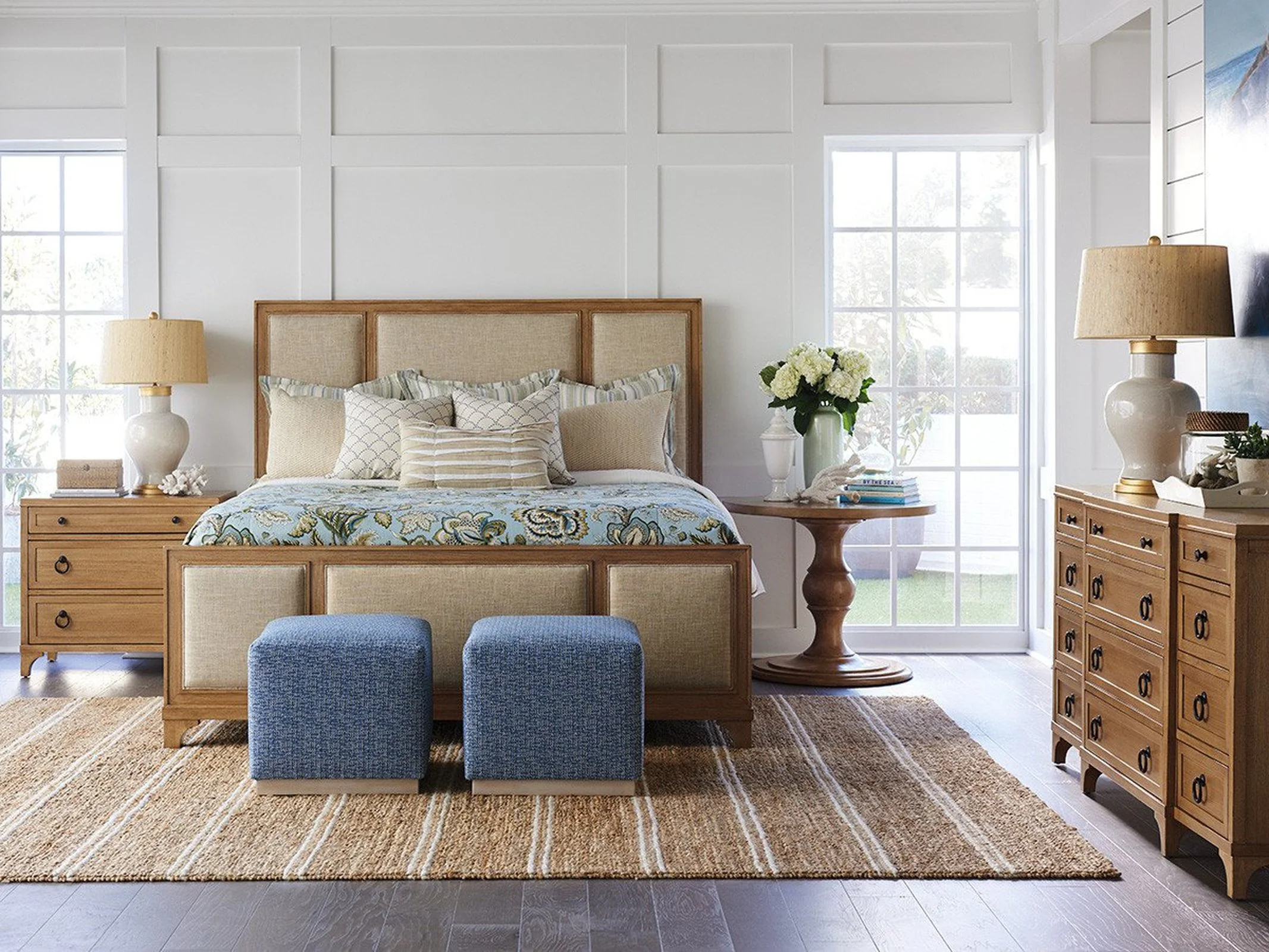 Barclay Butera Newport Crystal Cove Upholstered Panel Bed - Image 7