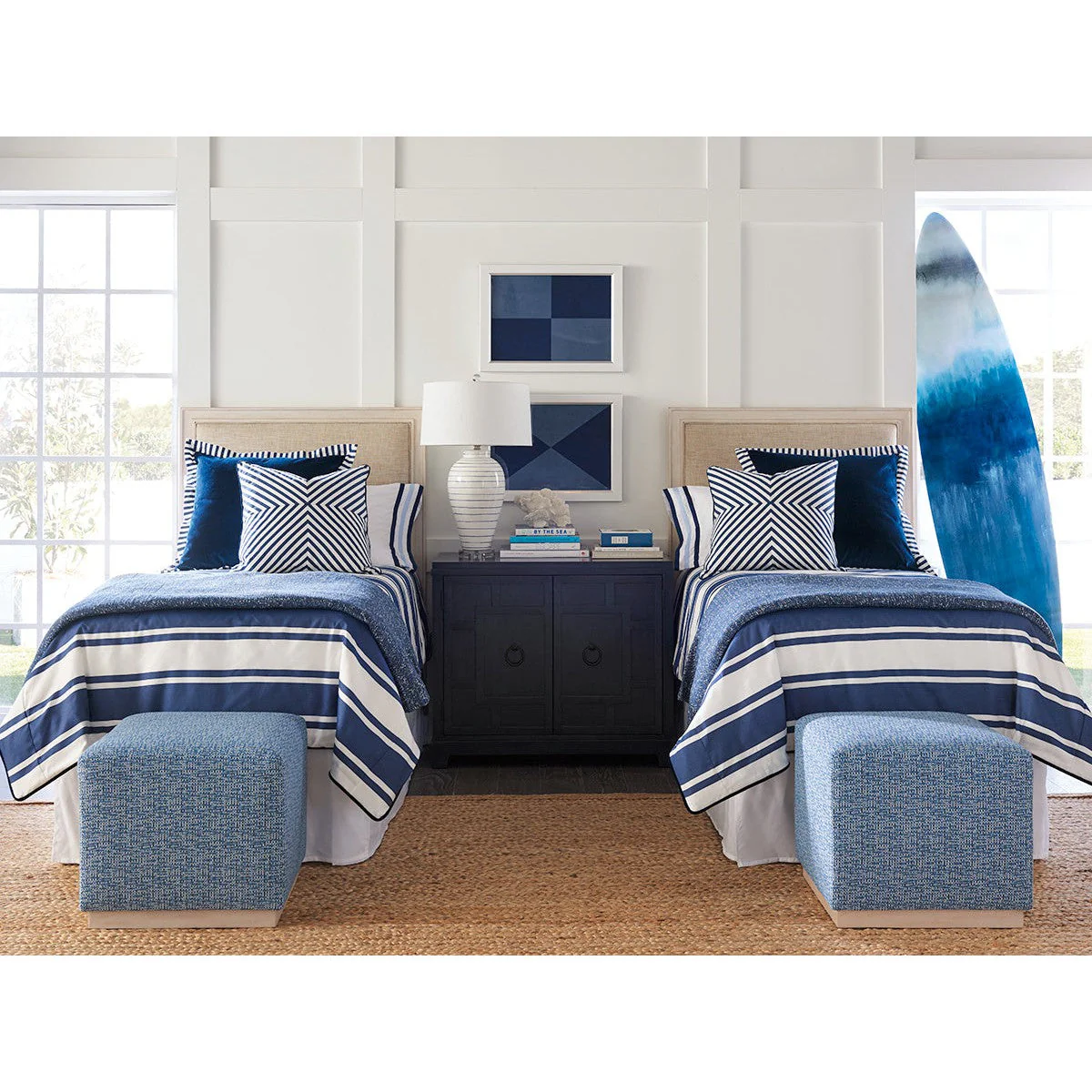 Barclay Butera Newport Crystal Cove Upholstered Panel Twin Headboard - Image 3