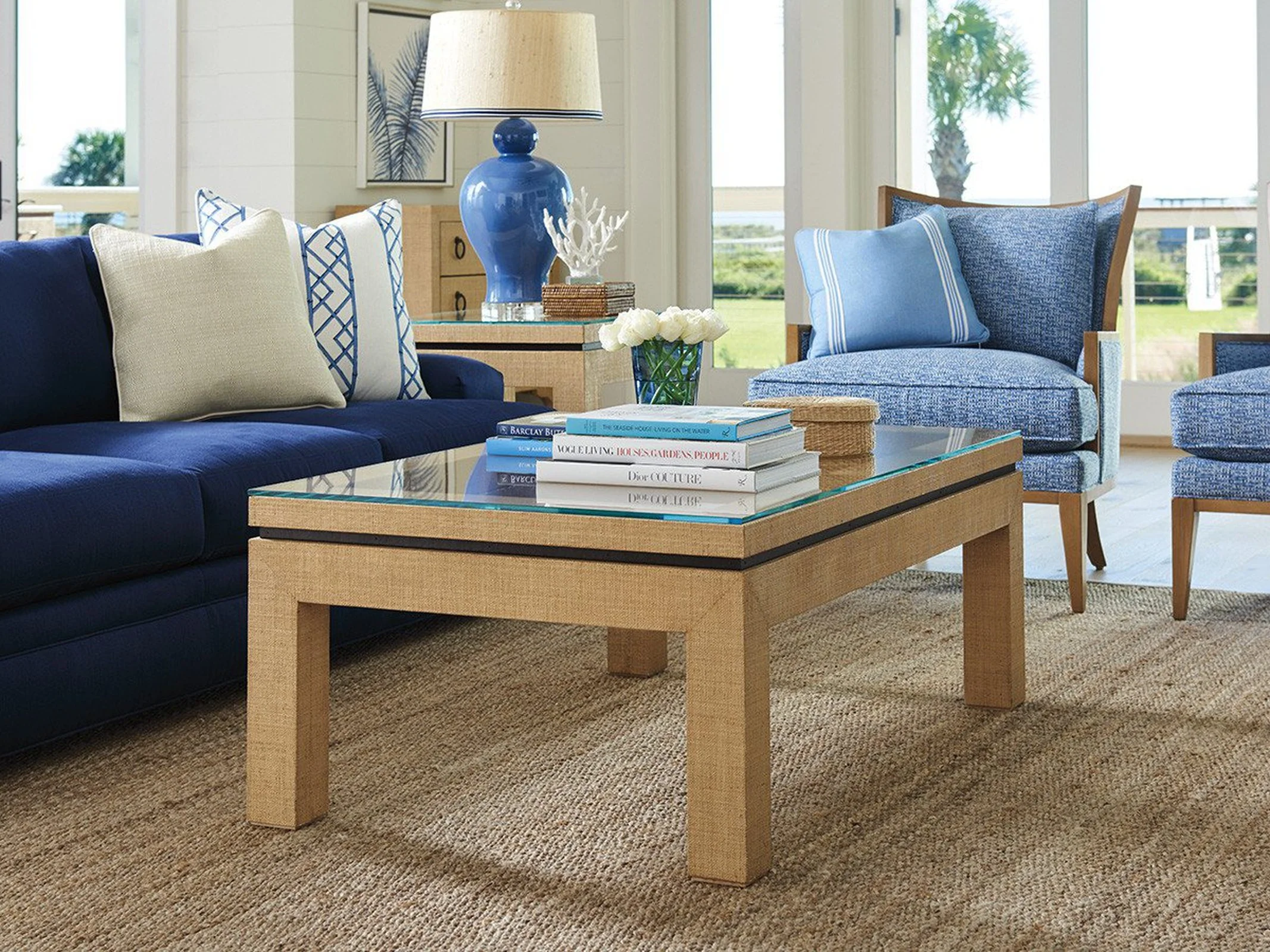 Barclay Butera Newport Harbor Raffia Cocktail Table - Image 2
