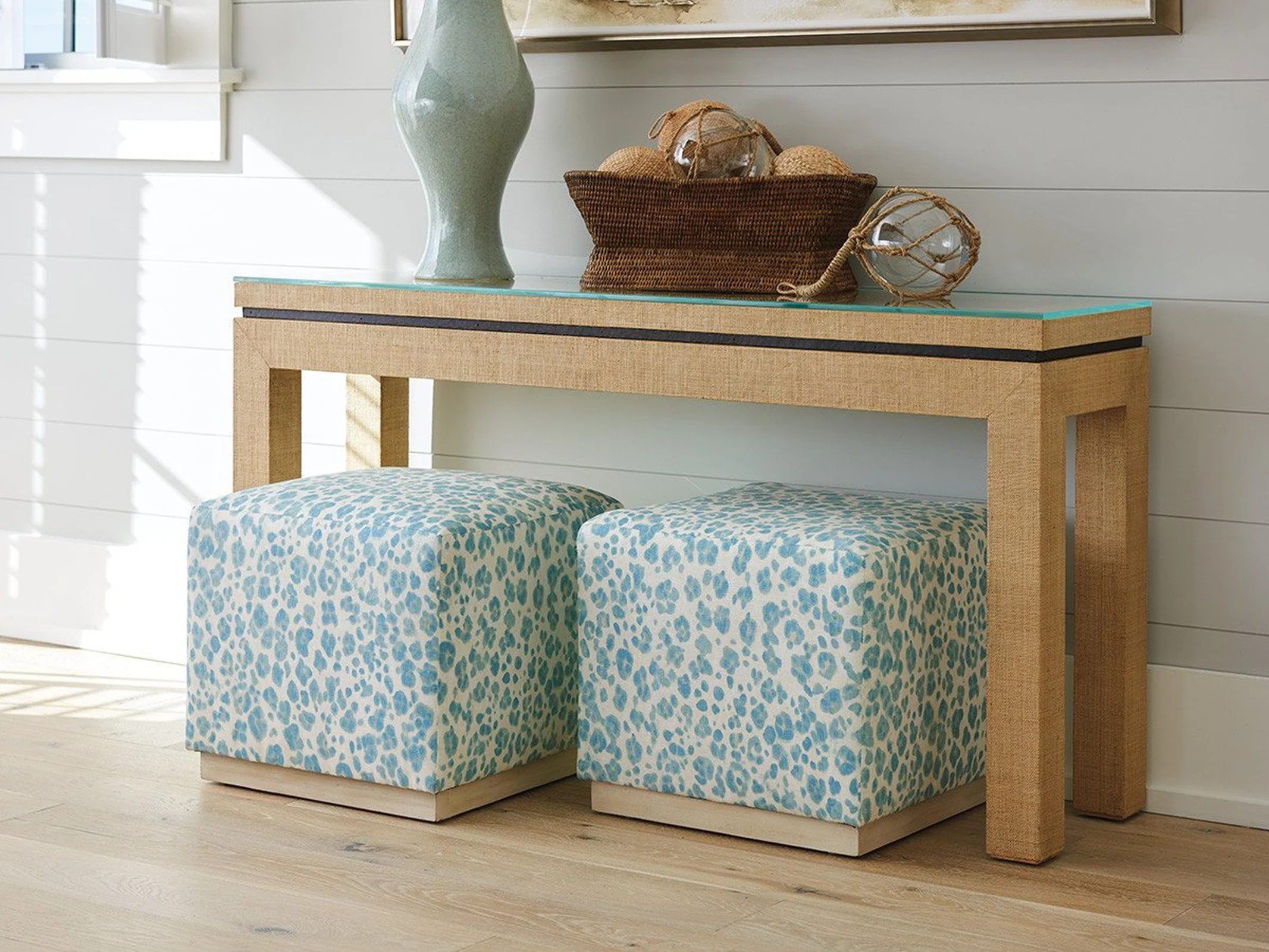Barclay Butera Newport Harbor Raffia Console - Image 2