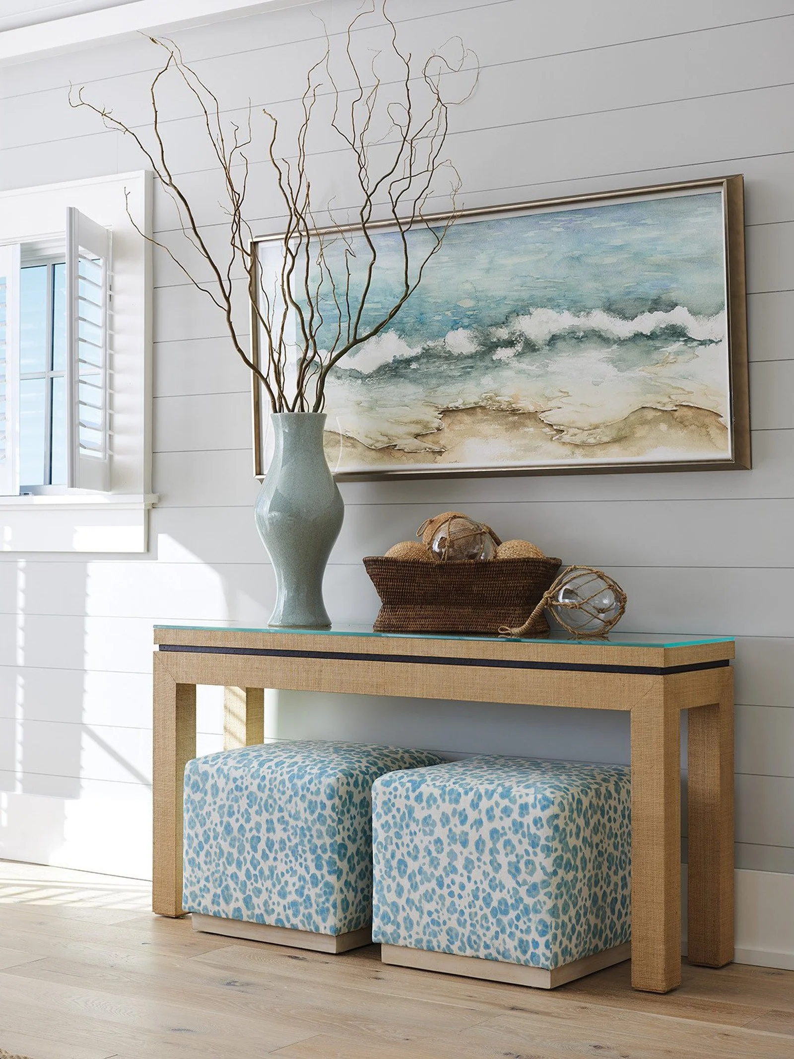 Barclay Butera Newport Harbor Raffia Console - Image 3
