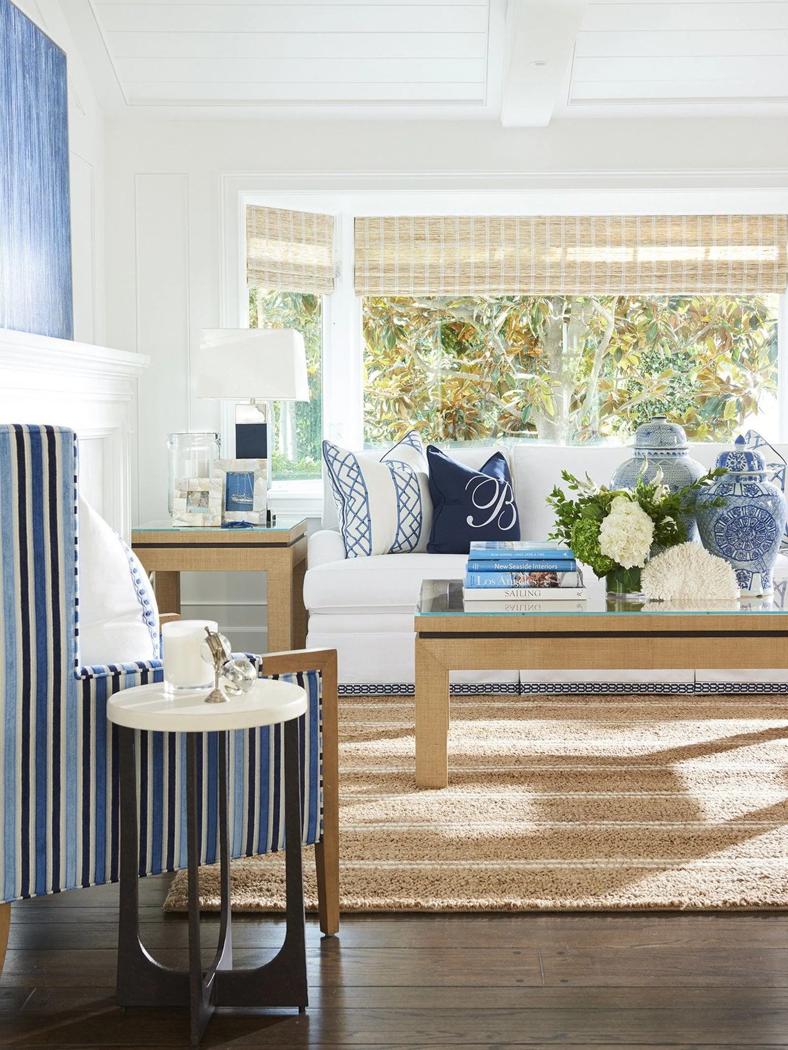 Barclay Butera Newport Harbor Raffia Lamp Table - Image 4