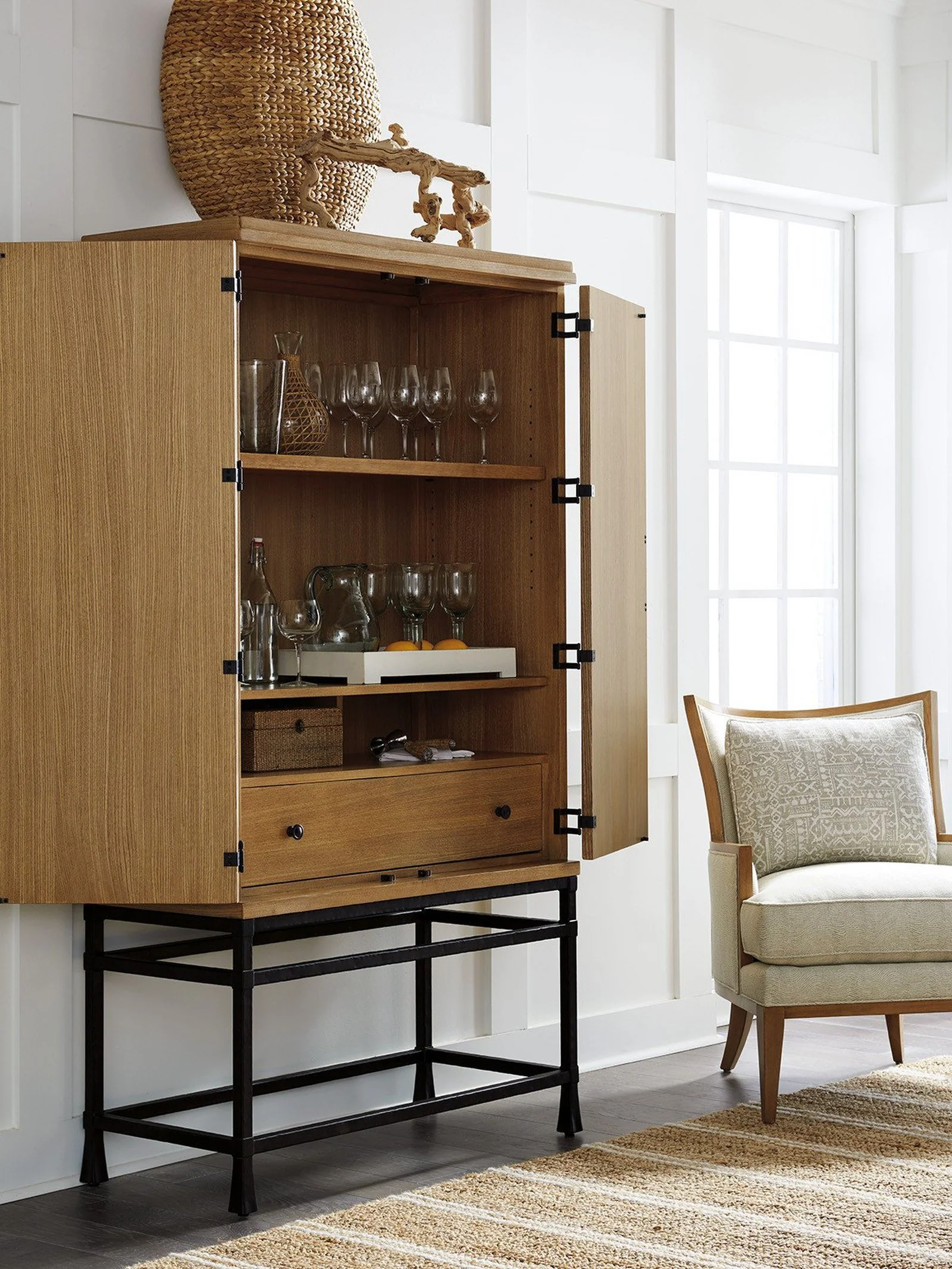 Barclay Butera Newport Jade Bar/Chest On Stand - Image 4