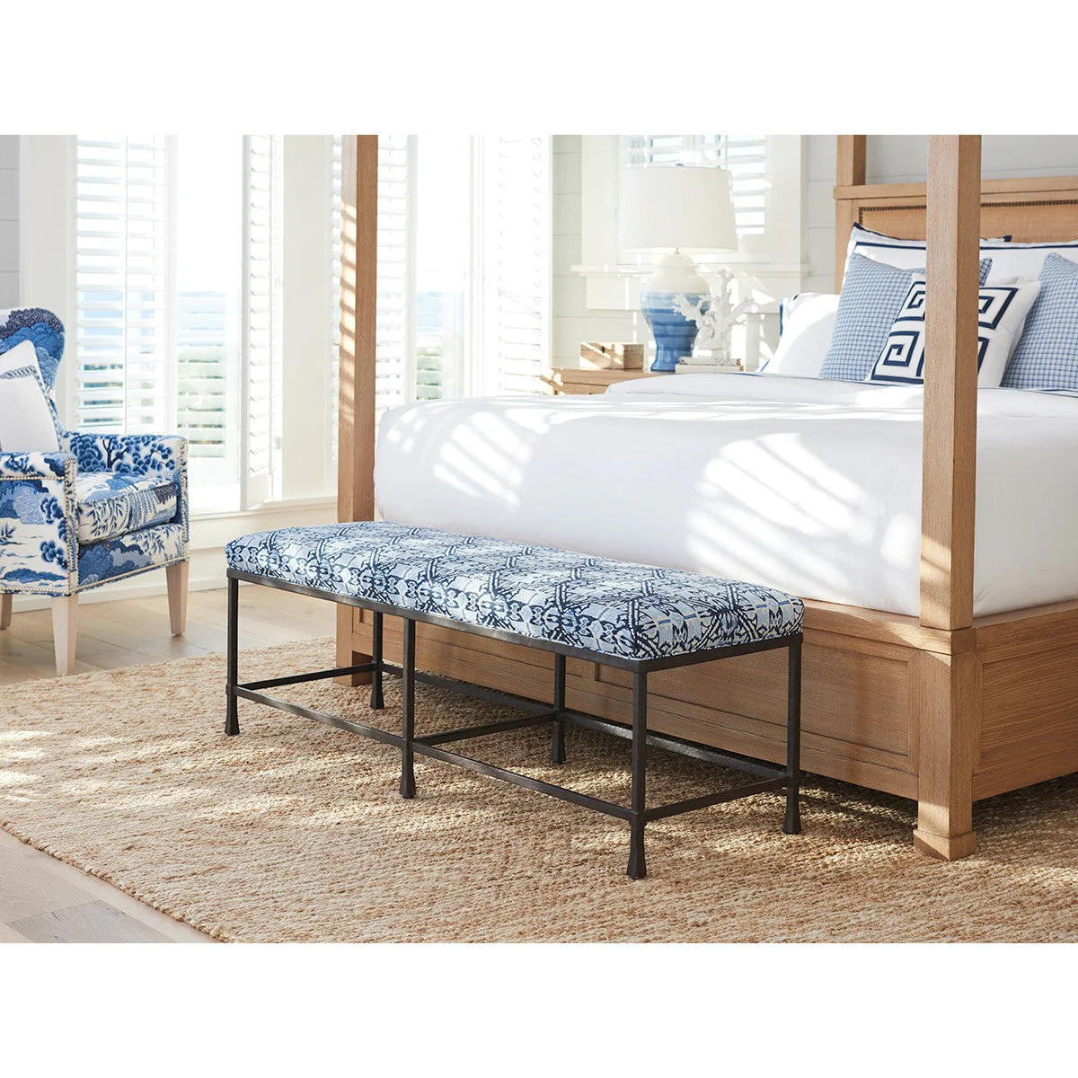 Barclay Butera Newport Ruby Red Bed Bench - Image 2