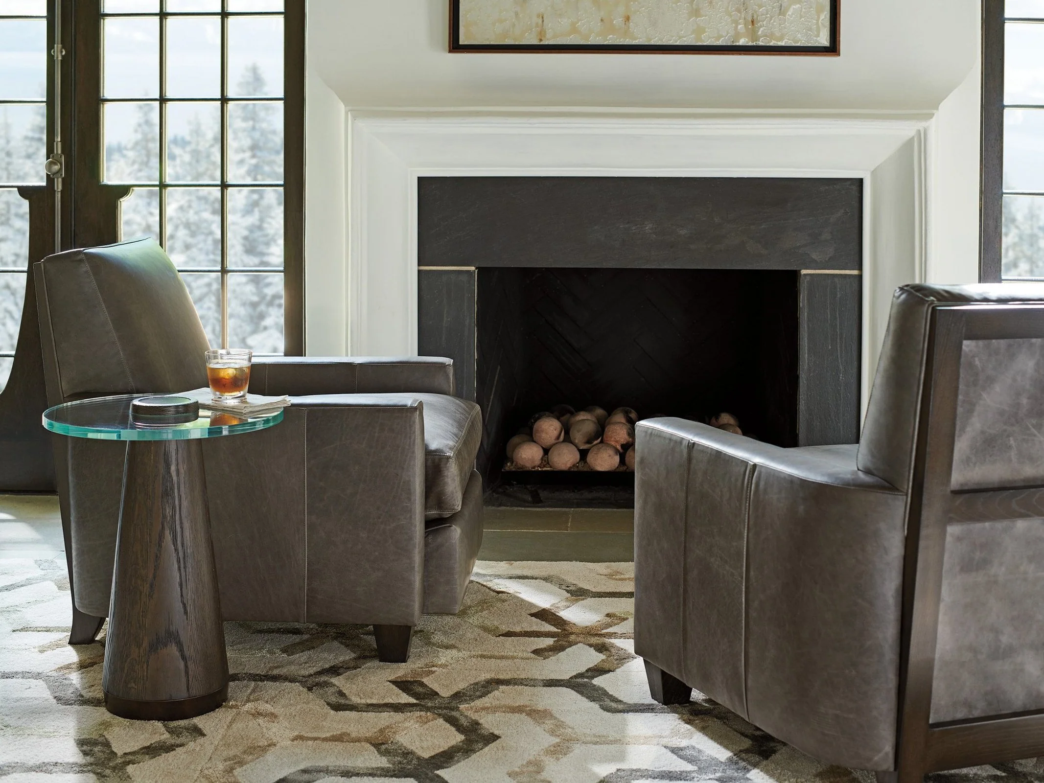 Barclay Butera Park City Apex Glass Top Accent Table - Image 3