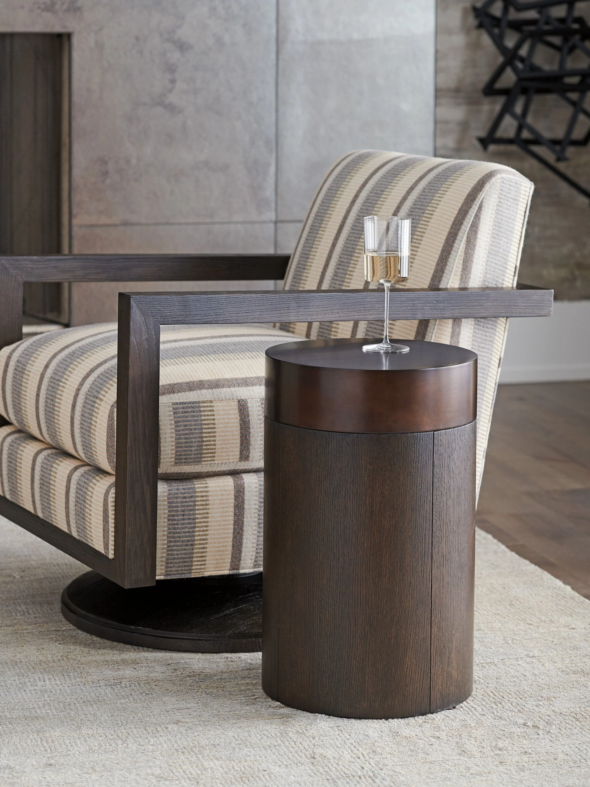 Barclay Butera Park City Black Diamond Round End Table - Image 2