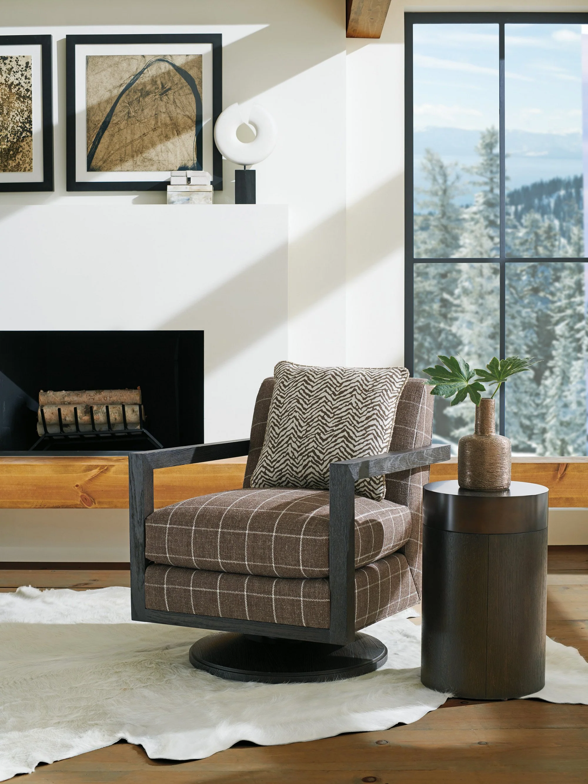 Barclay Butera Park City Black Diamond Round End Table - Image 4