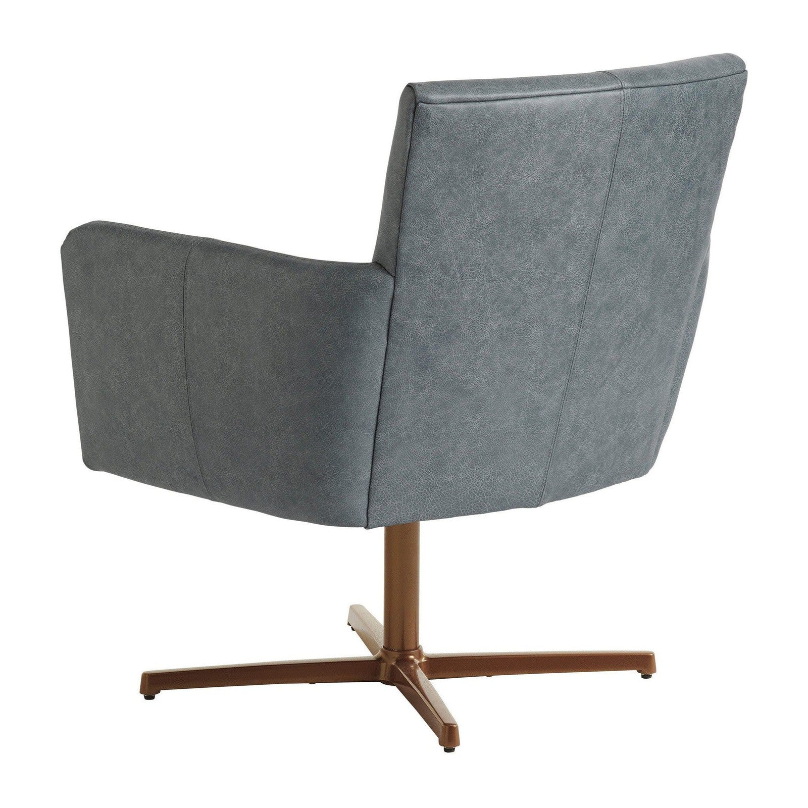 Barclay Butera Upholstery Brooks Leather Swivel Chair - Image 5