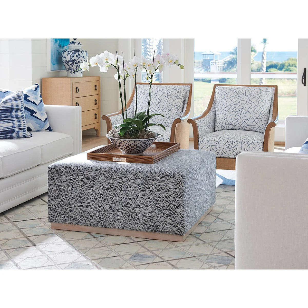 Barclay Butera Upholstery Clayton Cocktail Ottoman - 41 Inch - Image 2
