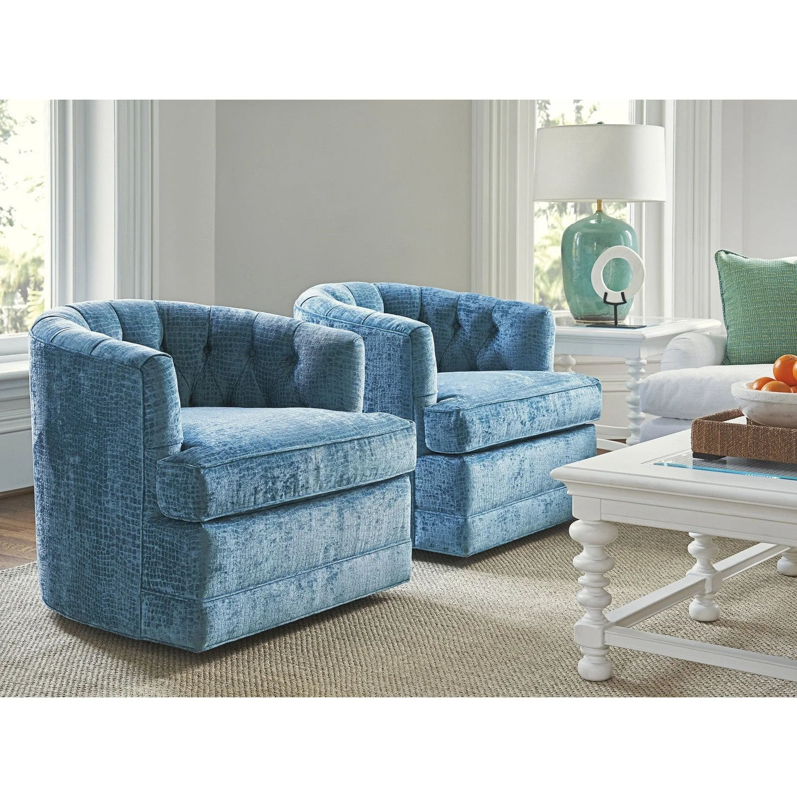 Barclay Butera Upholstery Cliffhaven Swivel Chair - Image 5