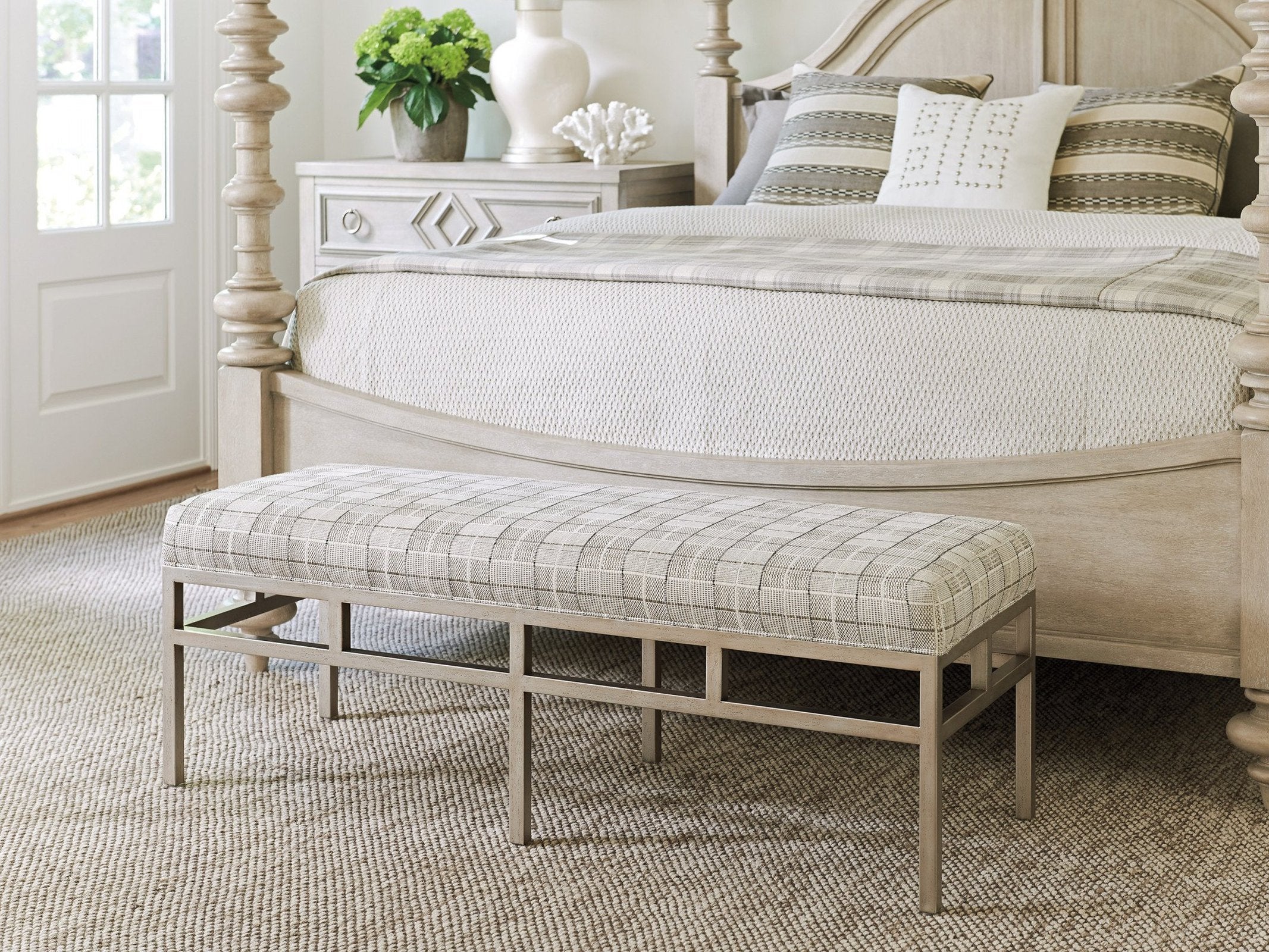Barclay Butera Upholstery Lucca Metal Bench - Image 2